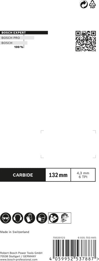 EAN 4059952537887 - Bosch Expert T 341 HM Hoja de sierra de vaivén Carburo 3 pieza(s) imagen 3