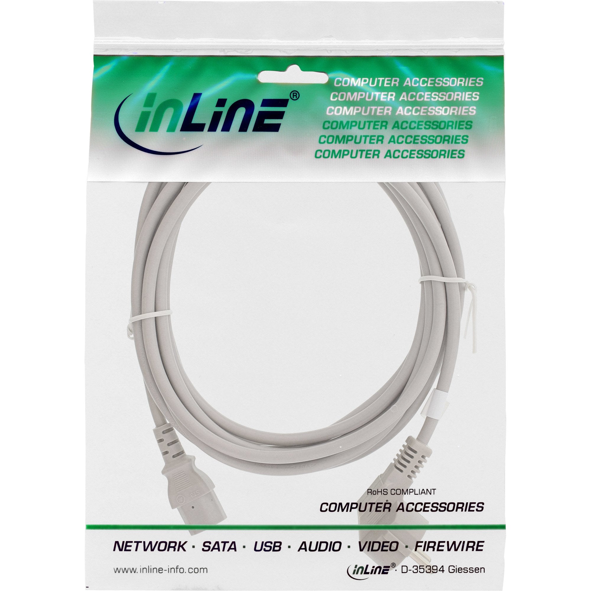 Cable De Alimentación Inline A 3 Pin Iec C13 5m Gris