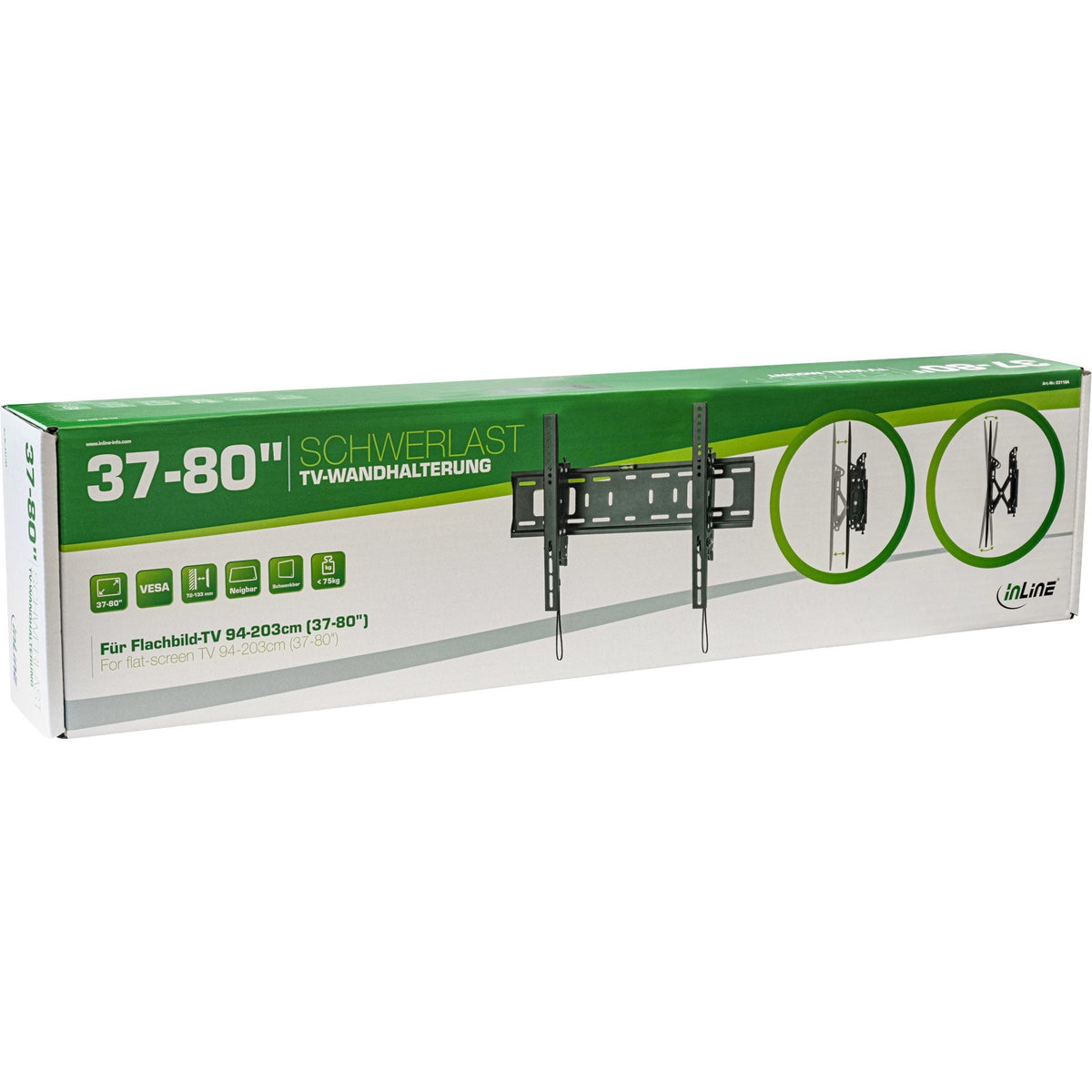 Inline Soporte De Pared Resistente, Inclinable, Para Tv (37-80"), Máx. 75 Kg, Negro