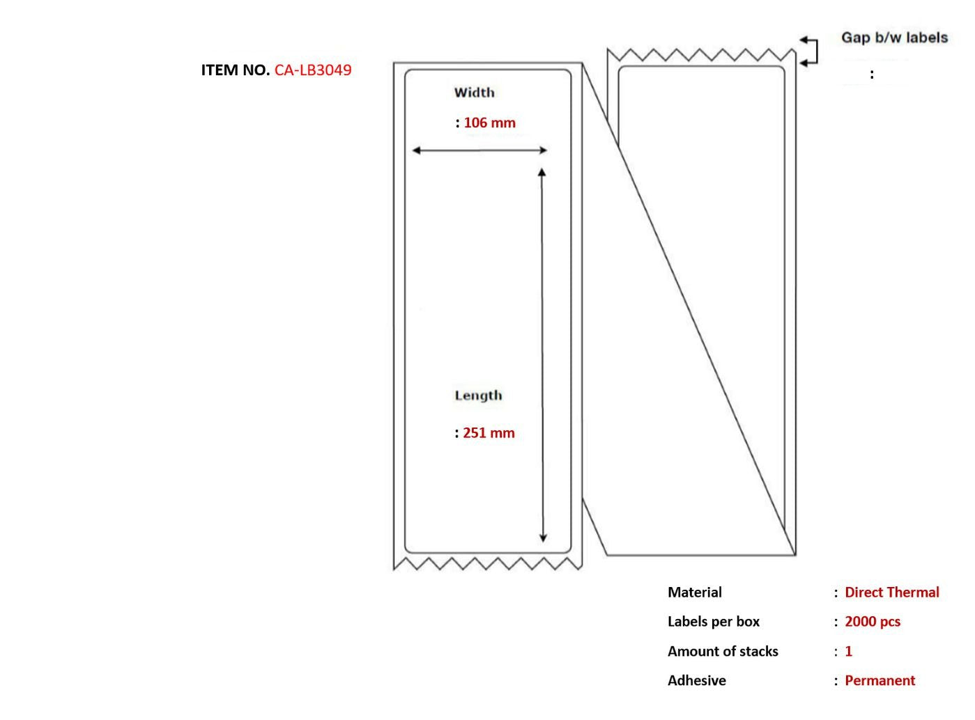 EAN 5706998986368 - Capture CA-LB3049 etiqueta de impresora Blanco imagen 1