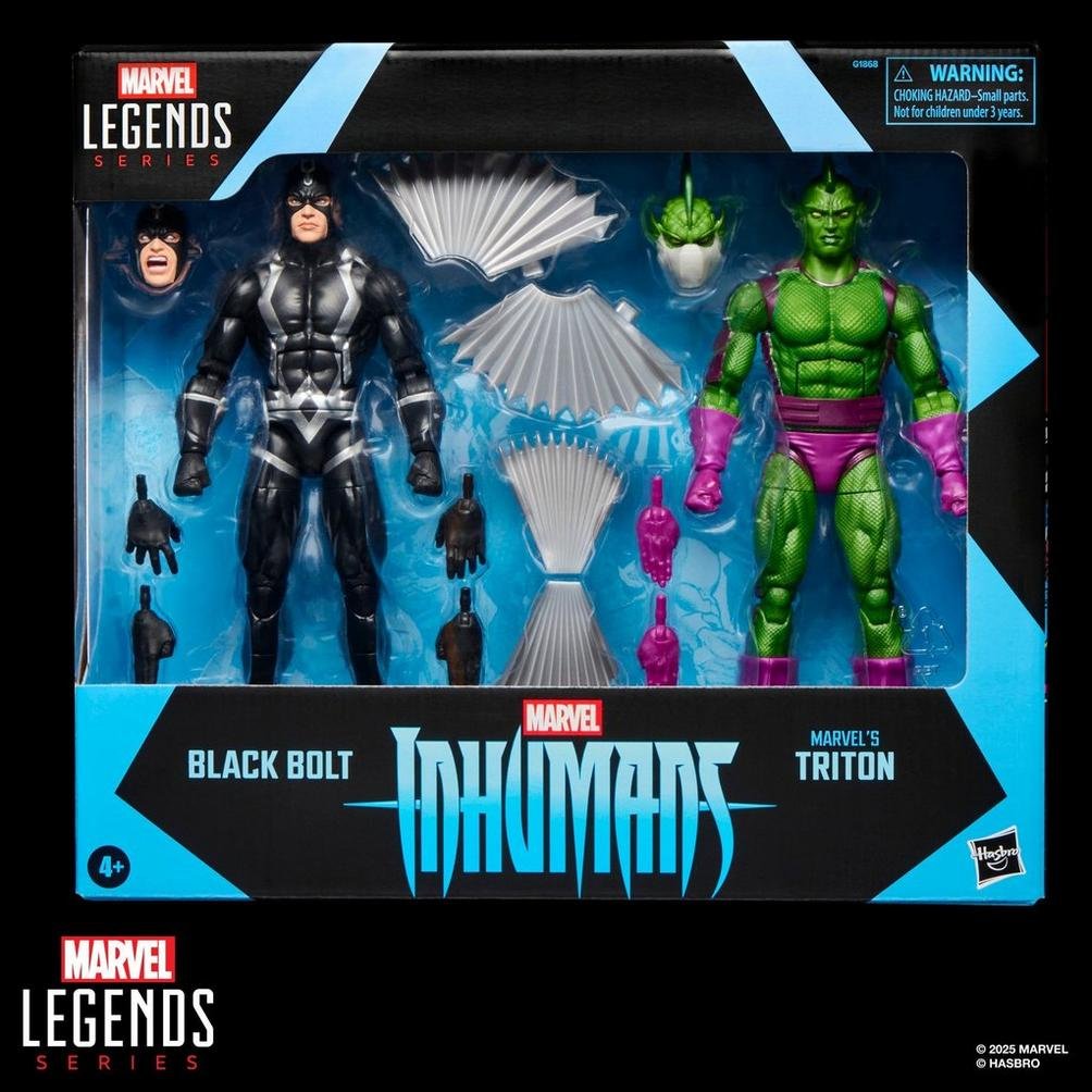 Figuras Blister 2 Black Bolt & Triton Inhumanos Marvel Legends Series 15cm