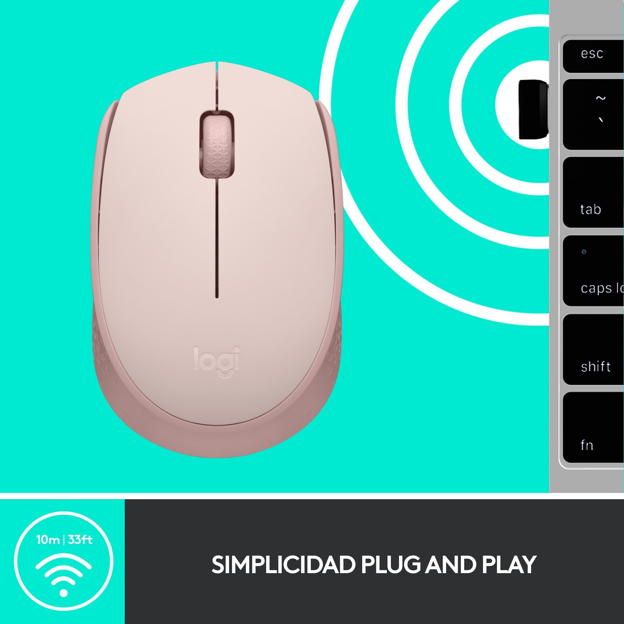 Logitech M171 Ratón Inalámbrico Rosa 910-006865
