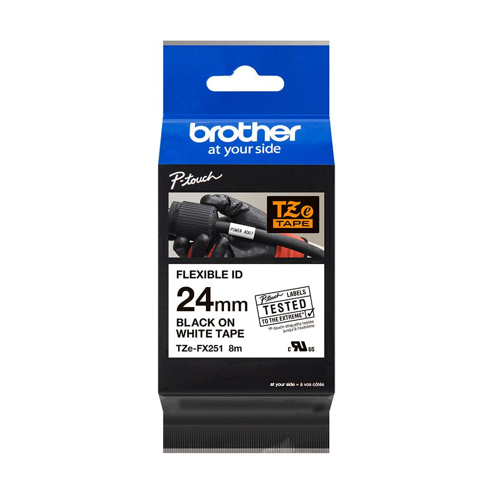 EAN 0012502626107 - Brother TZE-FX251 cinta para impresora de etiquetas Negro sobre blanco imagen 2