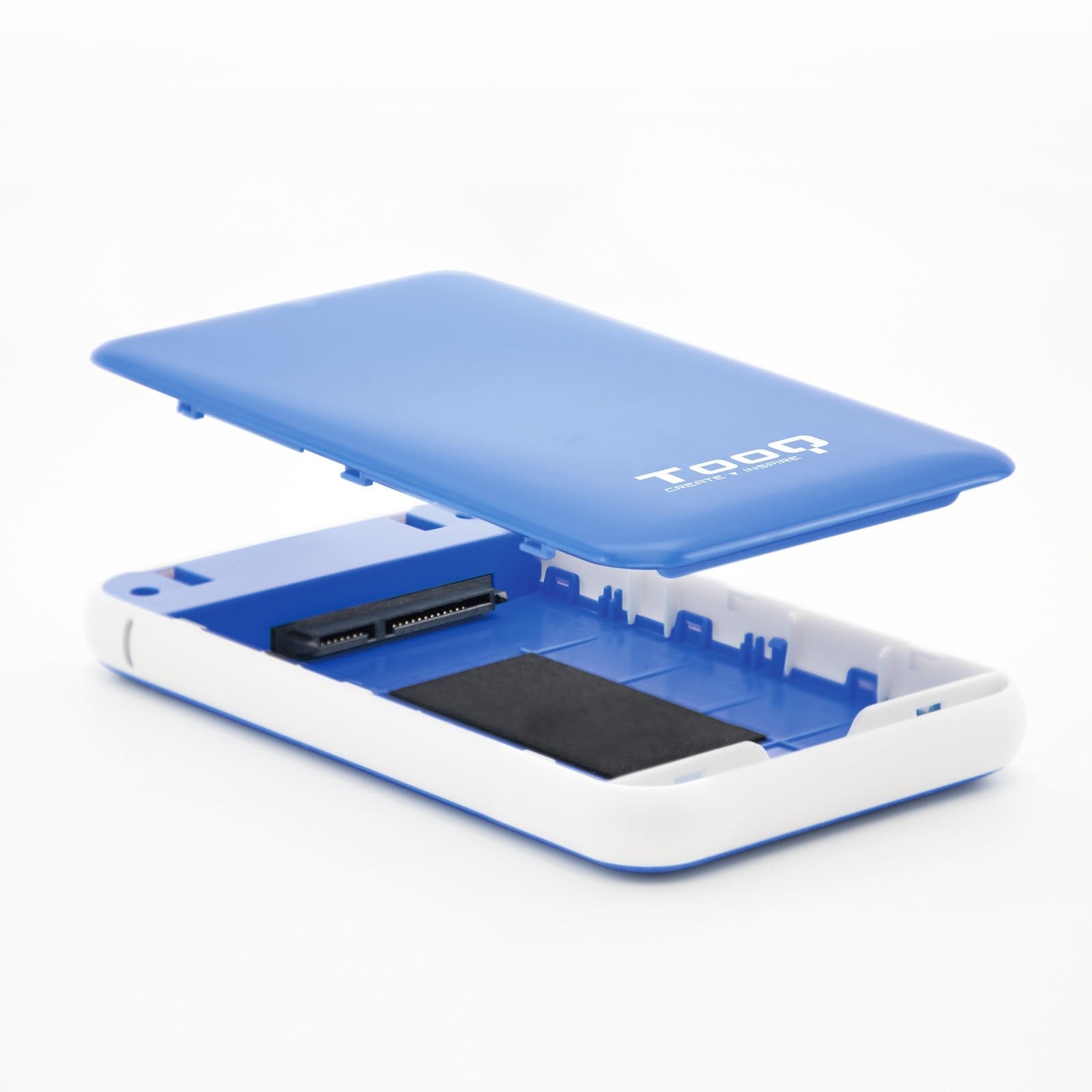 Tooq Carcasa Externa Hdd/Sdd 2.5" Hasta 9.5mm Sata Usb 3.0/3.1 Gen 1 - Sin Tornillos - Azul/Blanco