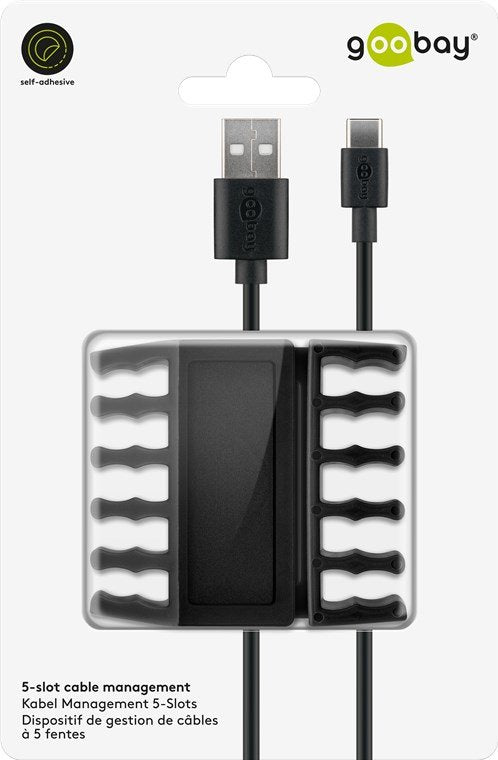 EAN 4040849704338 - Goobay 70433 organizador de cables Escritorio Soporte para cables Negro 2 pieza(s) imagen 12