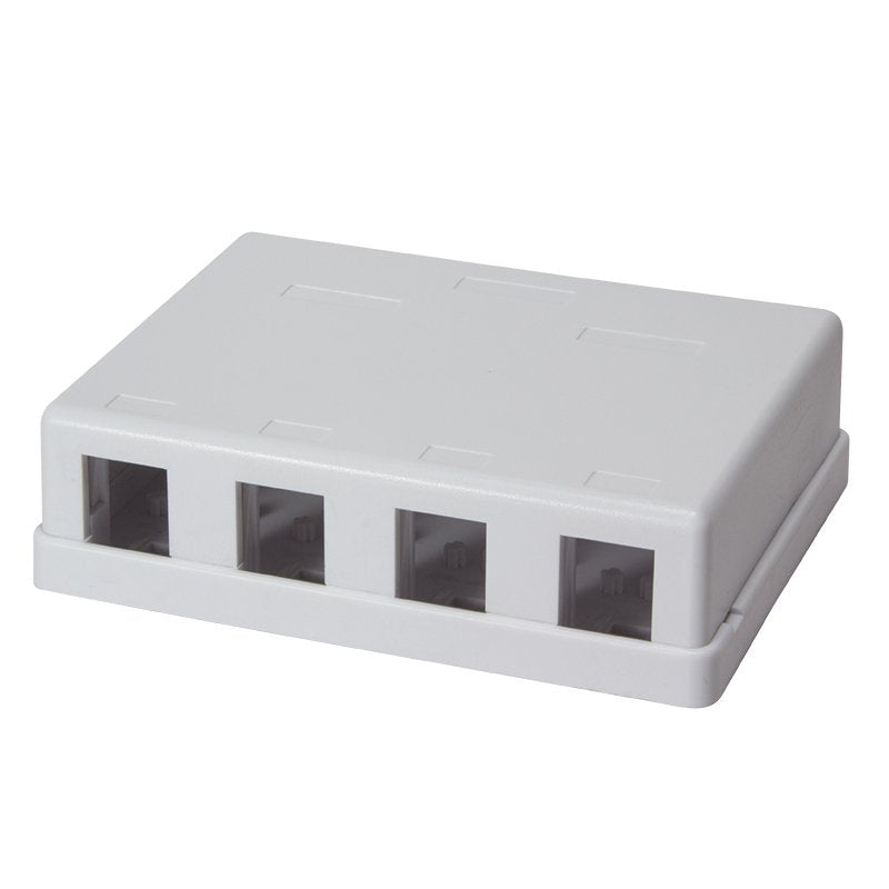 Logilink- Caja De Montaje En Superficie Keystone 4 Puertos Utp, Blanco, En Blanco