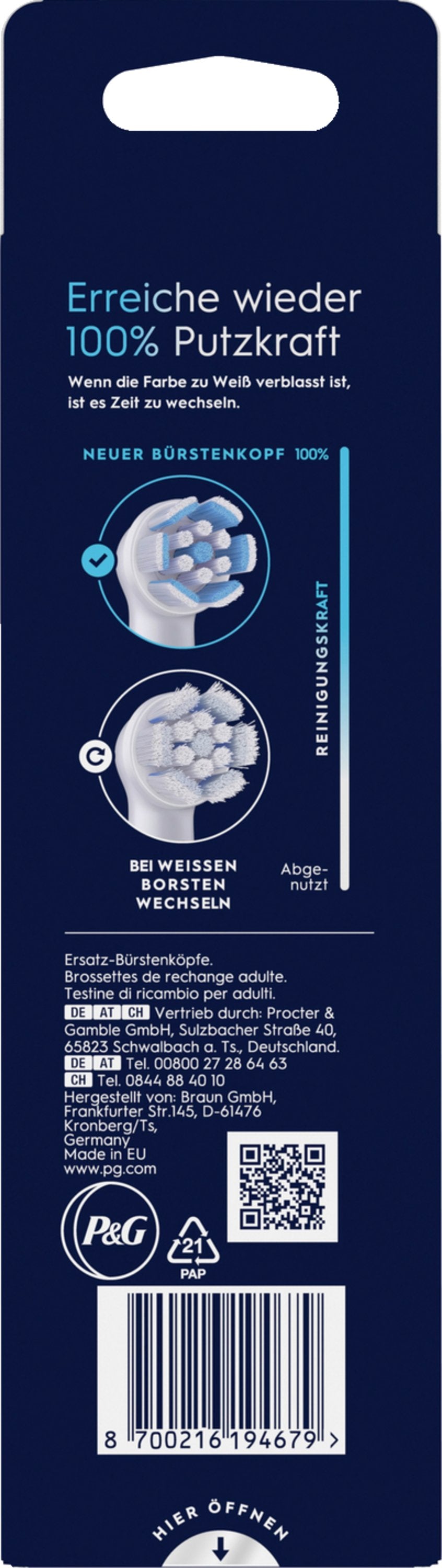 EAN 8700216194679 - Oral-B 8700216194679 cepillo de cabello 6 pieza(s) Blanco imagen 7