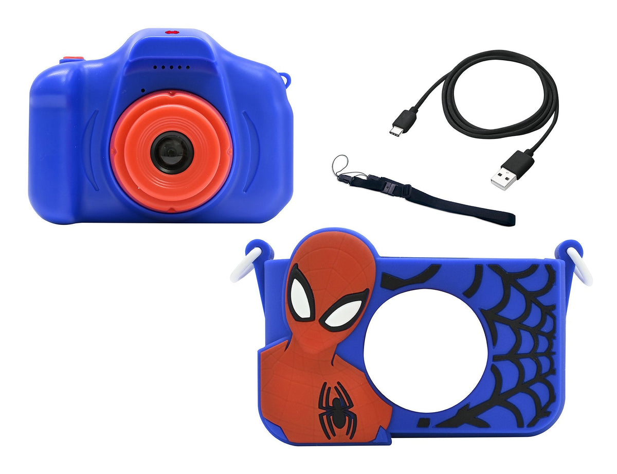 Cámara Lexibook Infantil Con Protección Spiderman 40 Megapixel Video 1080 Pixel Incluye Tarjeta Sd 8gb Juegos Azul