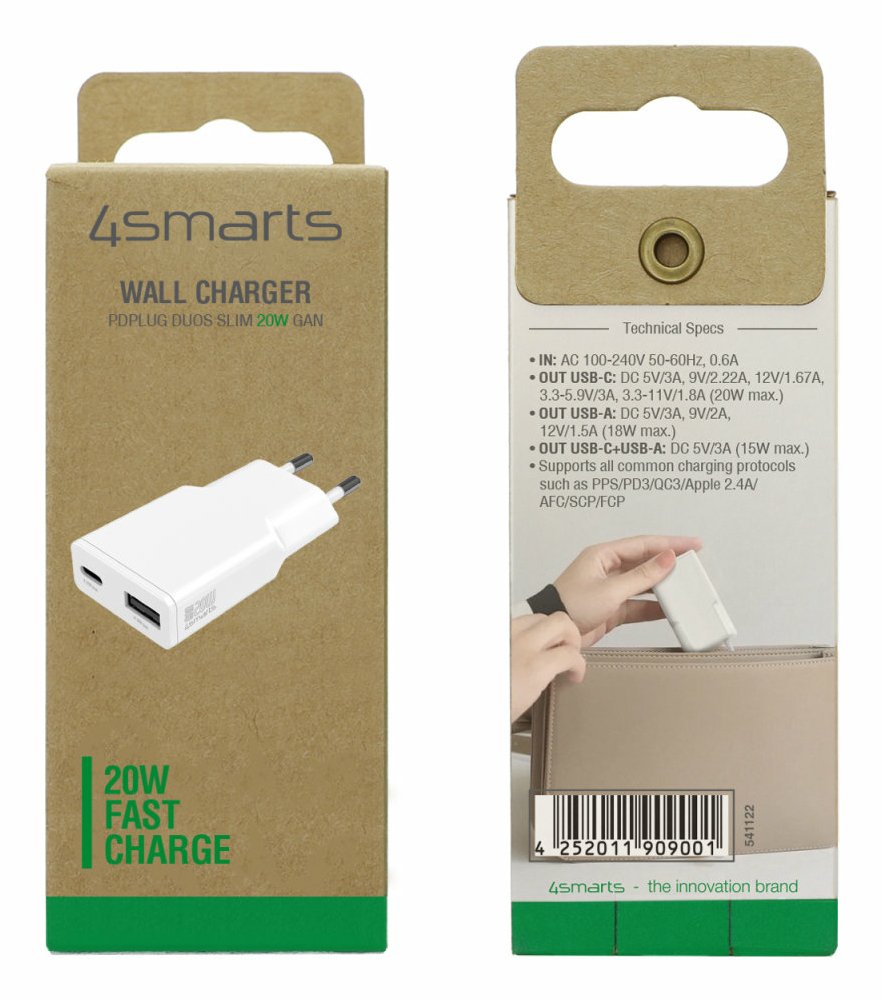 EAN 4252011909001 - 4smarts 541122 cargador de dispositivo móvil Smartphone, Tableta Blanco Corriente alterna Carga rápida In imagen 5