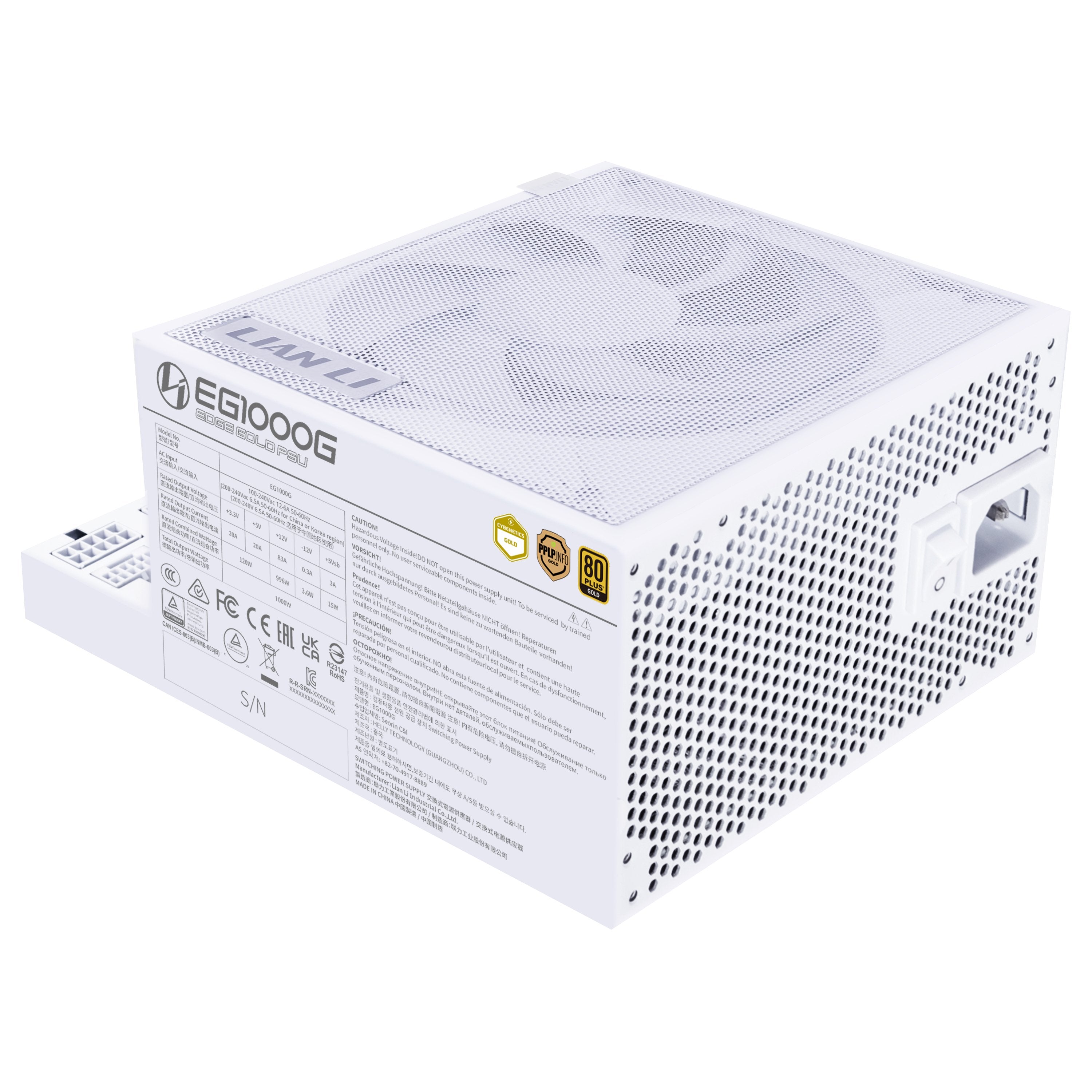 EAN 4718466016133 - Lian Li EG1000G unidad de fuente de alimentación 1000 W 20+4 pin ATX ATX Blanco imagen 7