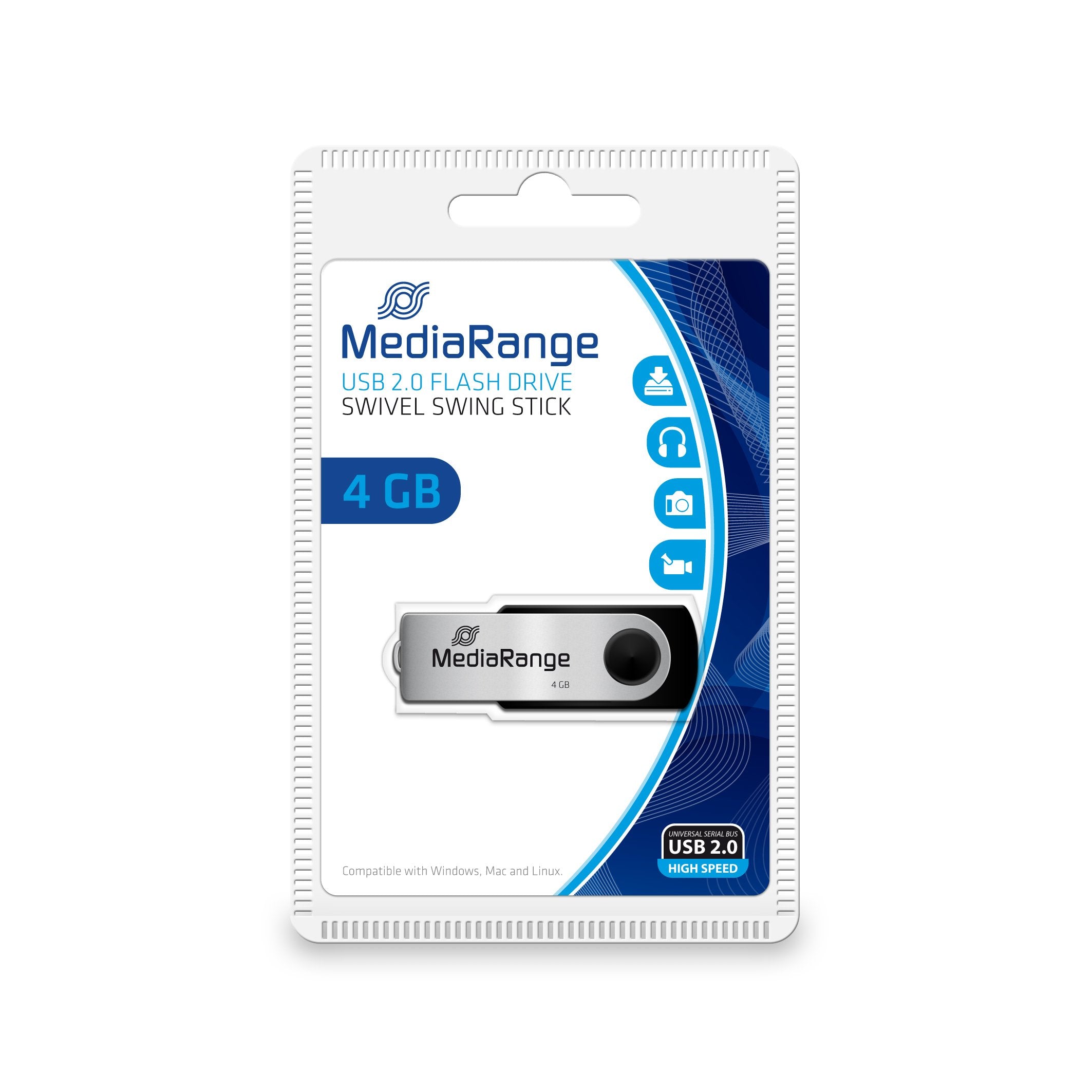 EAN 4260057124807 - MediaRange MR907 unidad flash USB 4 GB USB Type-A / Micro-USB 2.0 Negro, Plata imagen 1