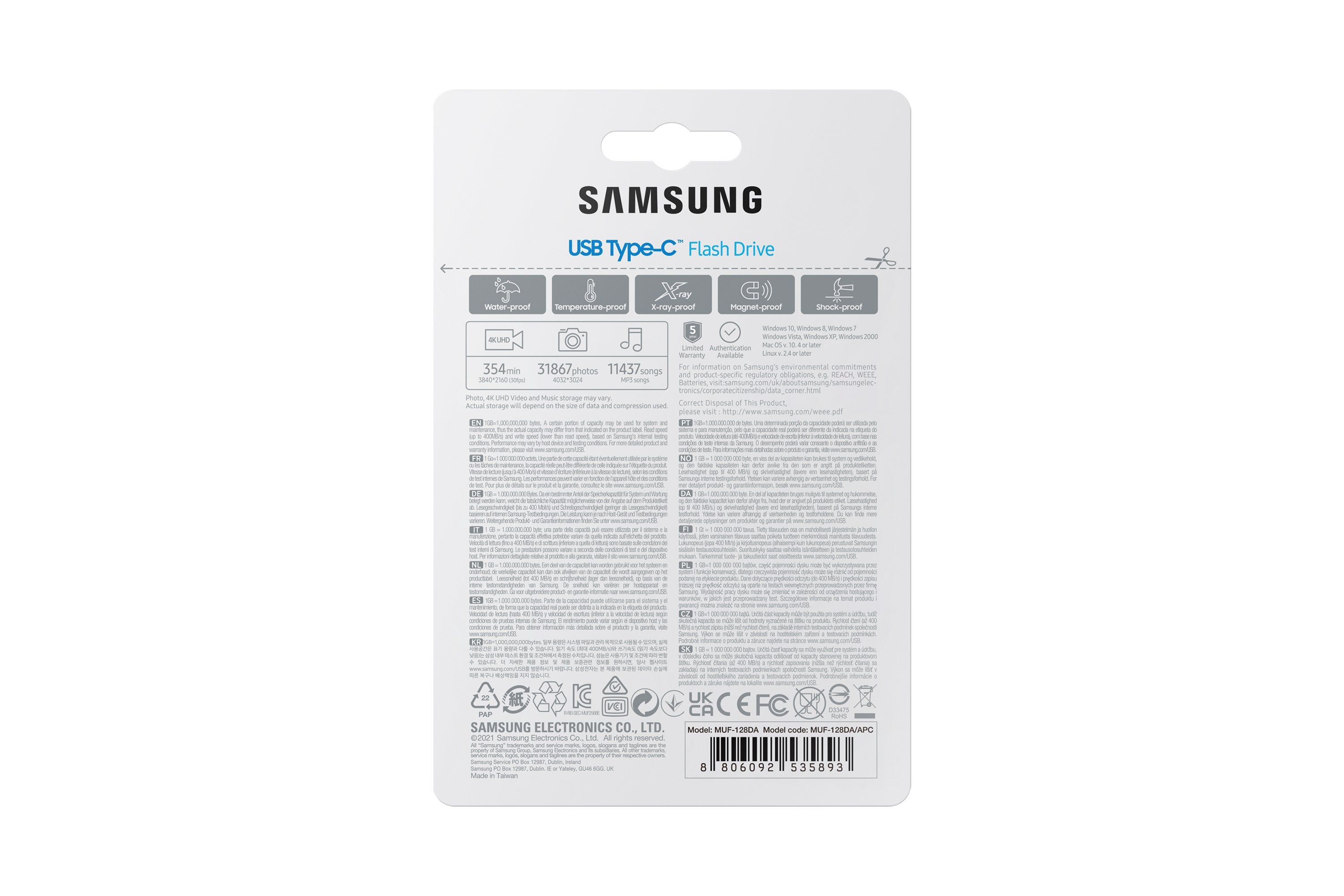 EAN 8806092535893 - Samsung MUF-128DA unidad flash USB 128 GB USB Tipo C 3.2 Gen 1 (3.1 Gen 1) Azul imagen 10