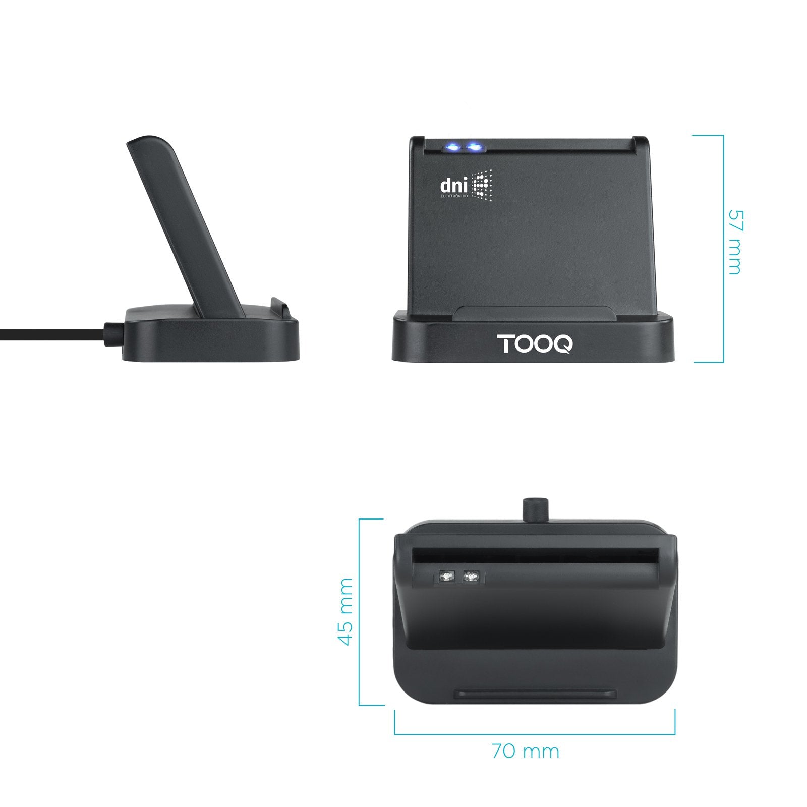 EAN 8433281010383 - TooQ TQR-220B lector de tarjeta inteligente Interior imagen 3