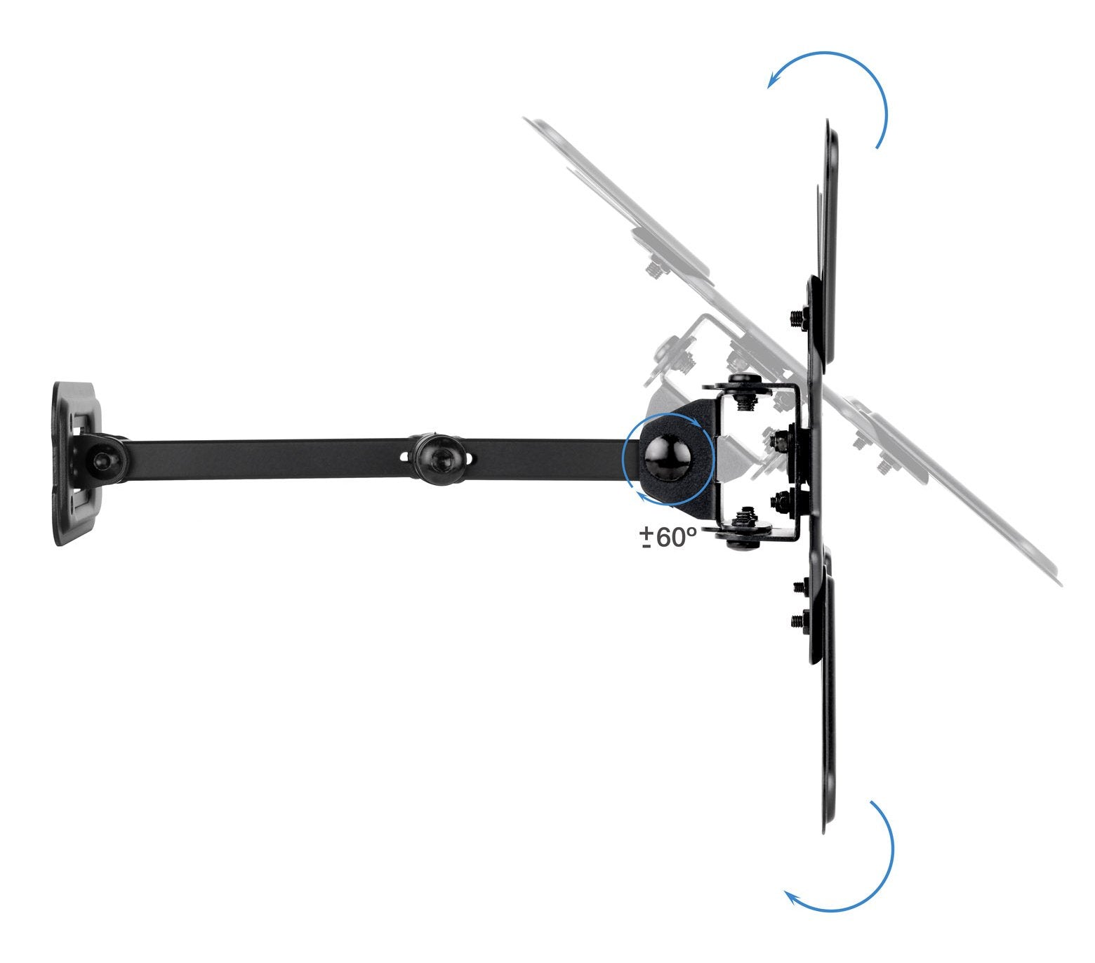 Soporte Pared Pantallas 13-43" Gira/Incli Negro