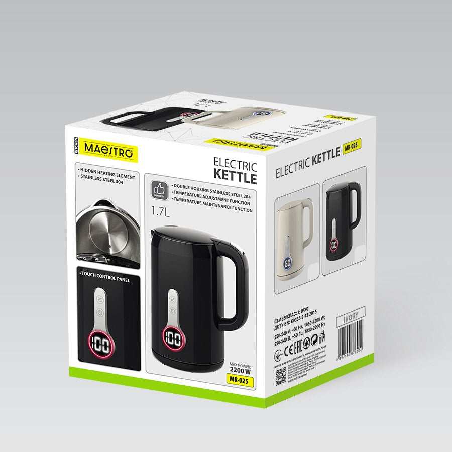 EAN 4820096555903 - Maestro MR-025-BLACK tetera eléctrica 1,7 L 2200 W Negro imagen 3