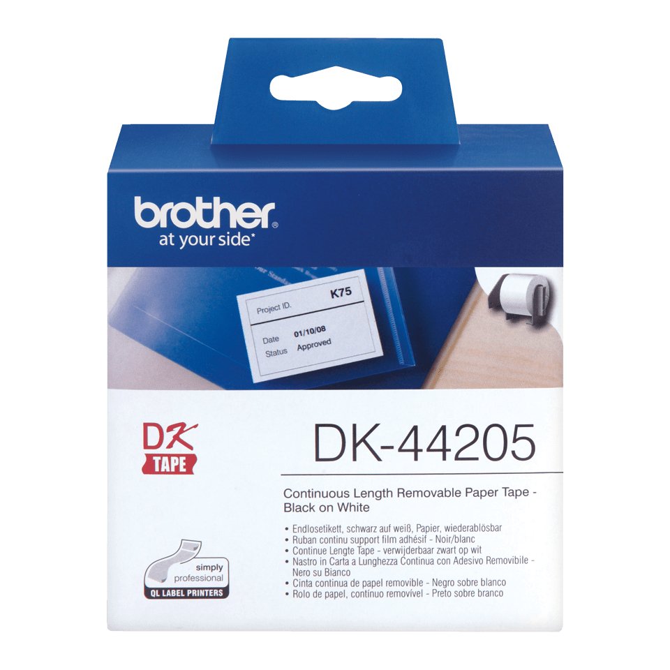 Brother Dk44205,Adhesivo ExtraaBle,Blanco,Rodillo (6,2 Cm X 30,5 M) 1 Bobina(S) Etiquetas,Para Broth