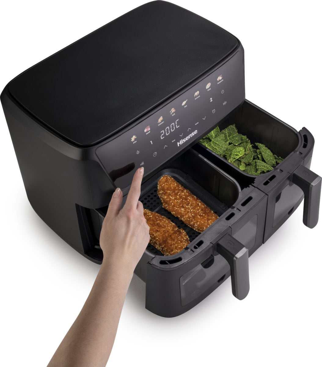 EAN 3838783014481 - Hisense HAF2700DCD Doble 11 L Independiente 2700 W Freidora de aire caliente Negro imagen 6