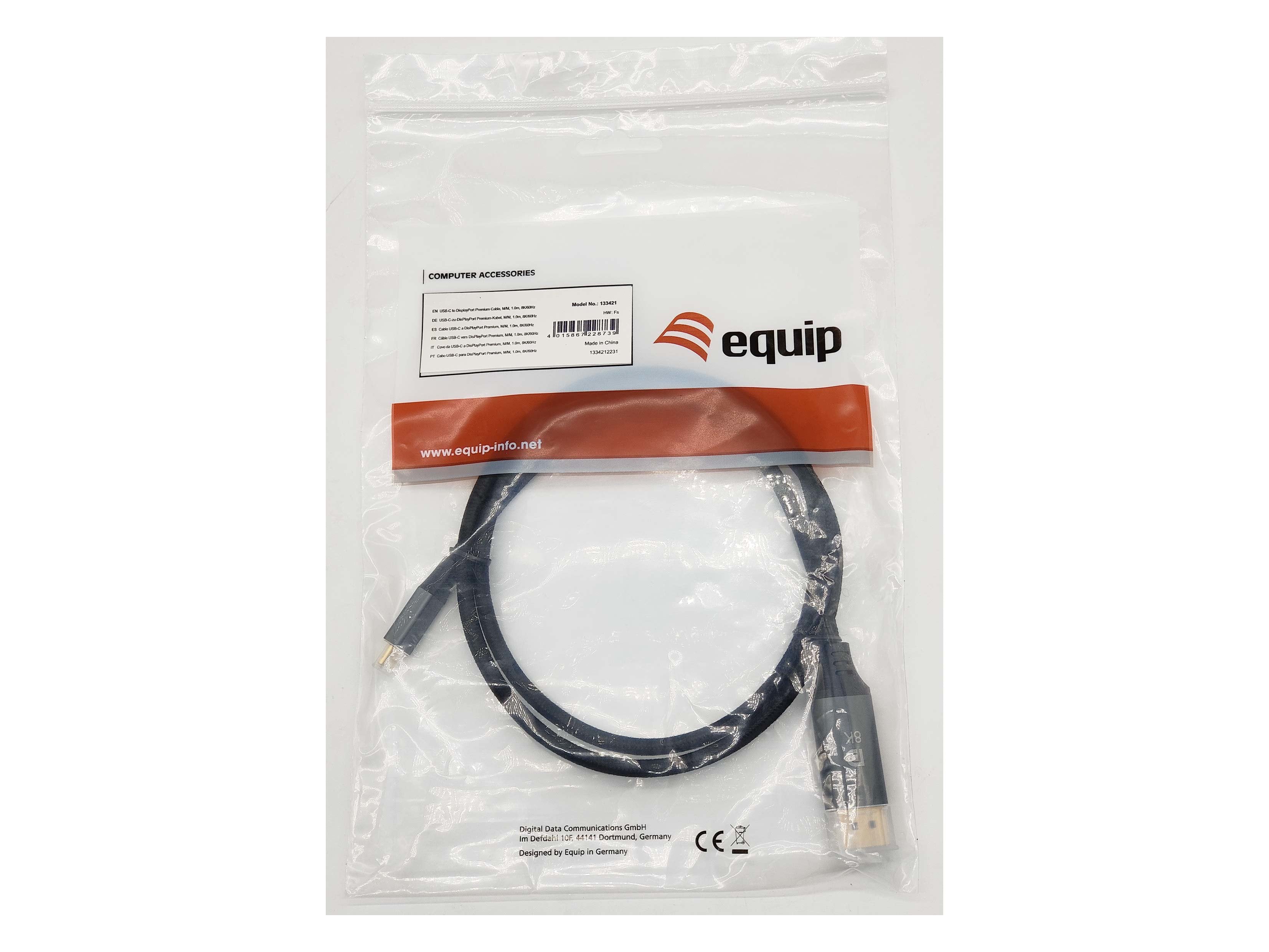 EAN 4015867228739 - Equip 133421 adaptador de cable de vídeo 1 m USB Tipo C Gris imagen 5