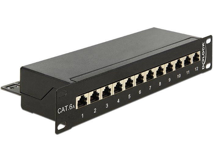 Delock 10" Patchpanel 12 Port Cat.6a Negro