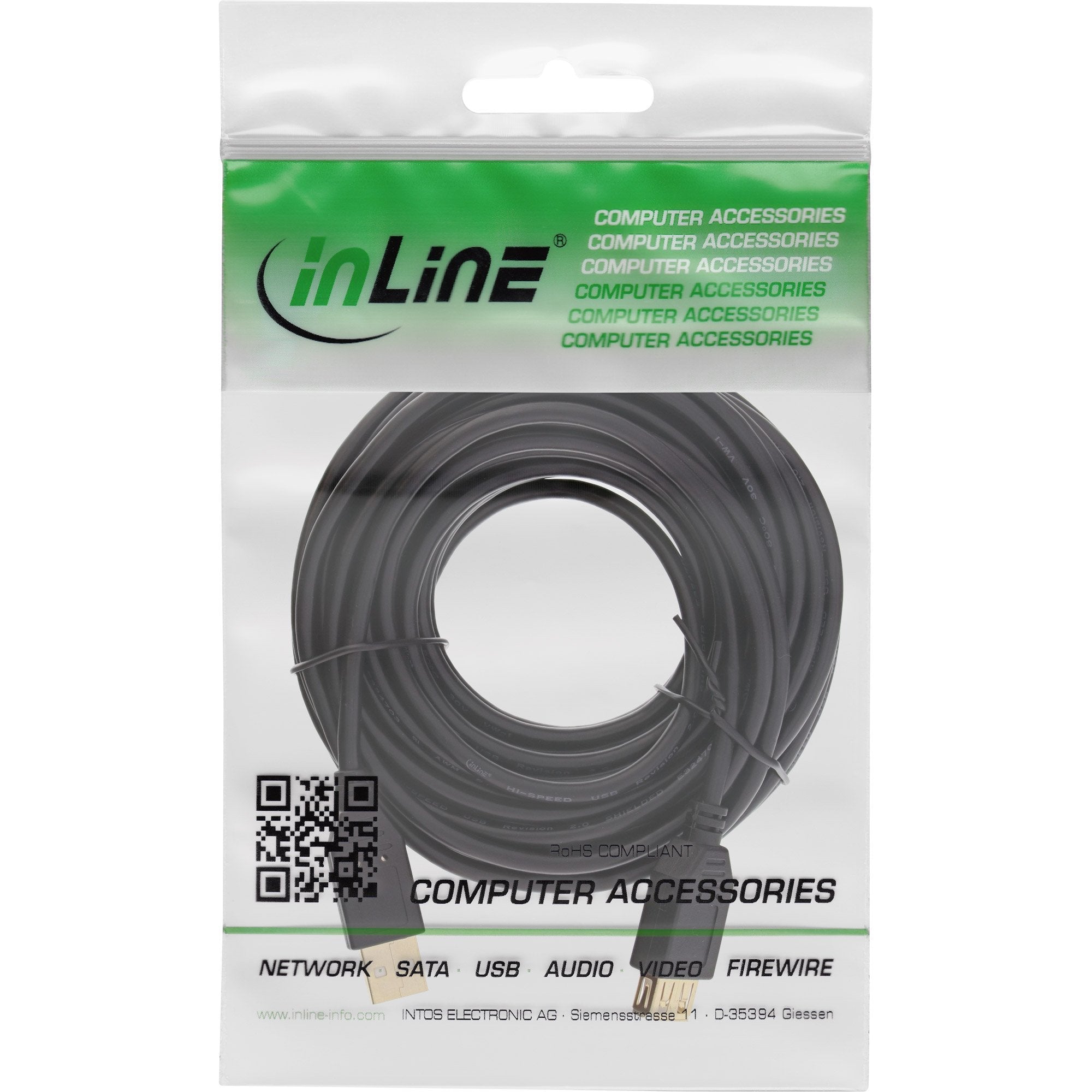 Cable De Extensión Inline Usb 2.0 Tipo A Macho A A Hembra Negro 3m