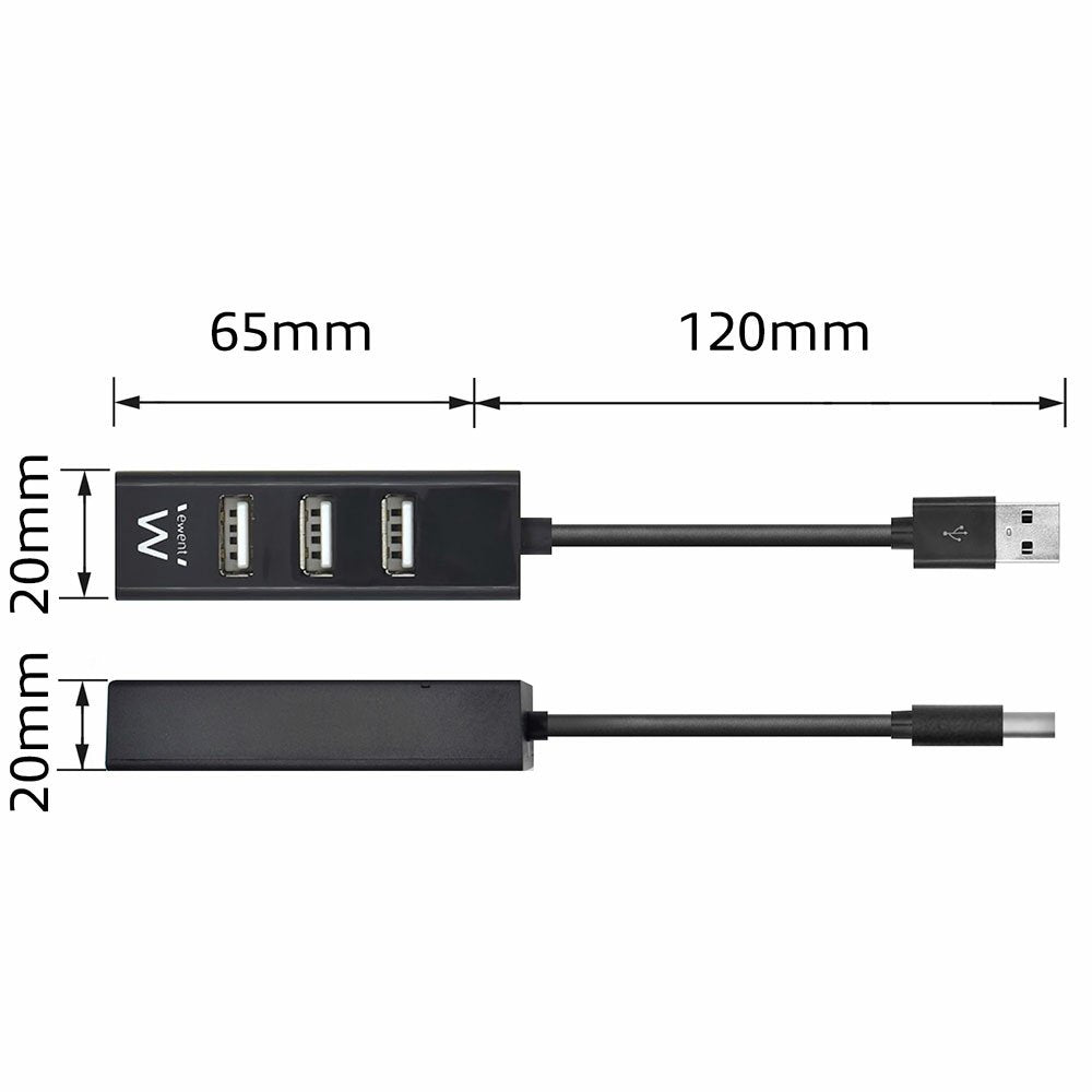 EAN 8032958186804 - Ewent EW1123 hub de interfaz USB 2.0 480 Mbit/s Negro imagen 6