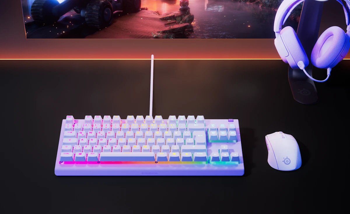 Steelseries Apex 3 Tkl - Us Teclado Juego Usb Inglés De Ee. Uu. Lavanda