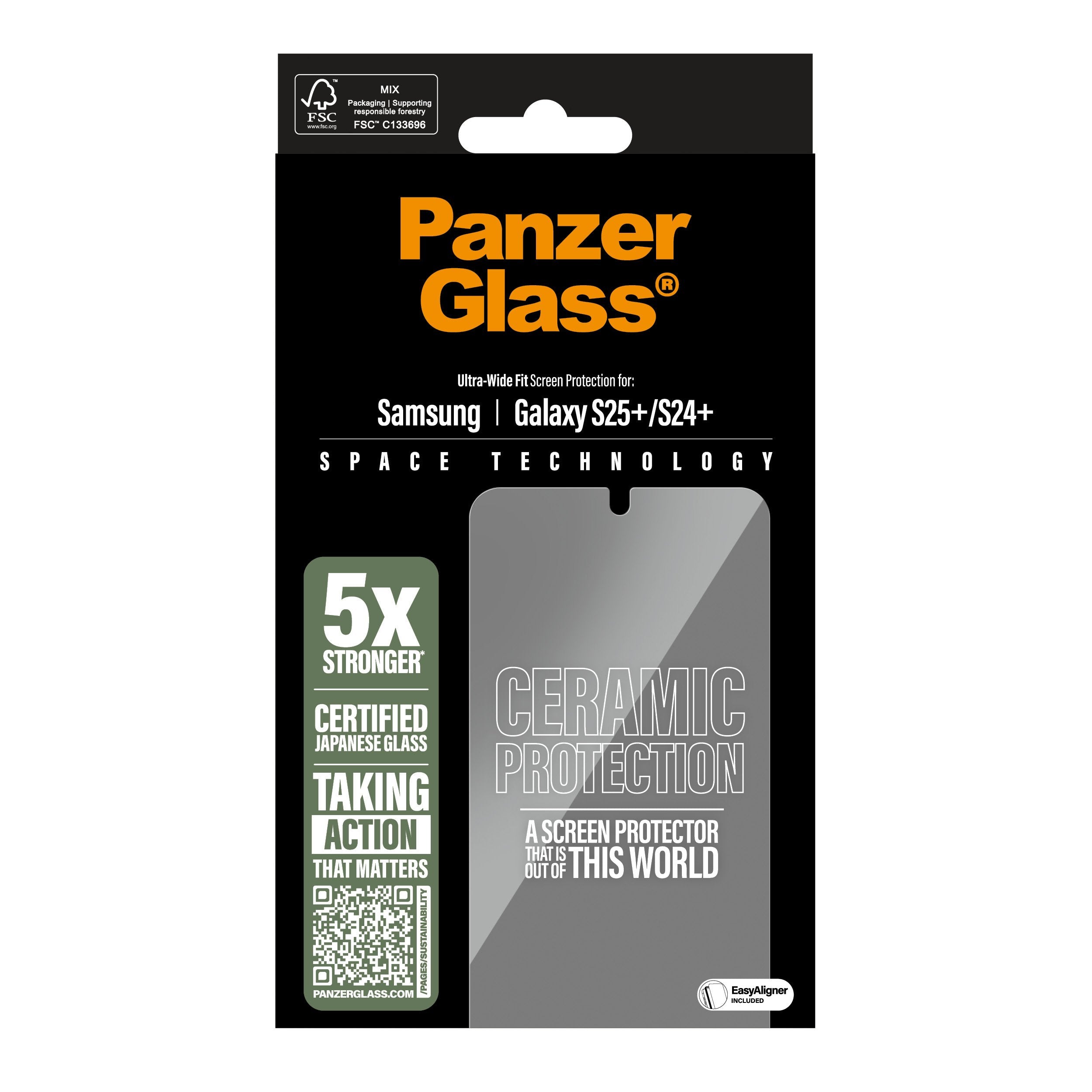 EAN 5715685017438 - PanzerGlass ® Ceramic Screen Protector Samsung Galaxy S25+ | S24+ | Ultra-Wide Fit w. EasyAligner Protect imagen 3