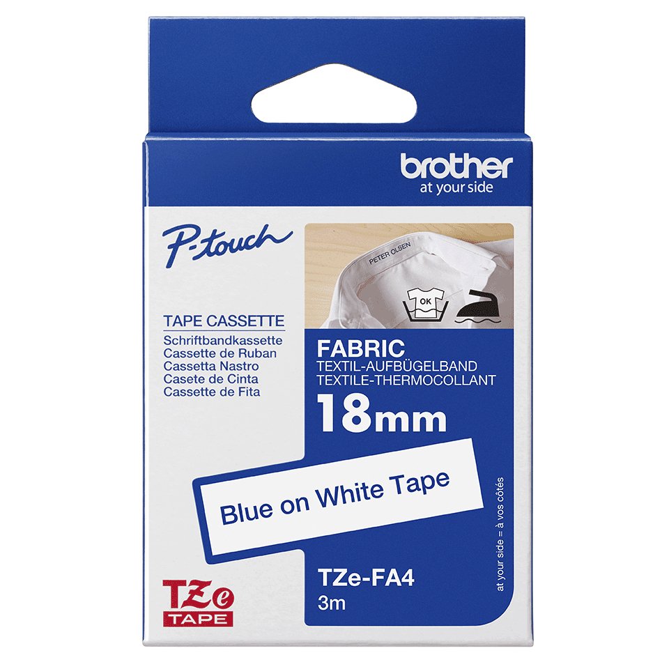 EAN 4977766761499 - Brother TZE-FA4 cinta para impresora de etiquetas Azul sobre blanco imagen 4