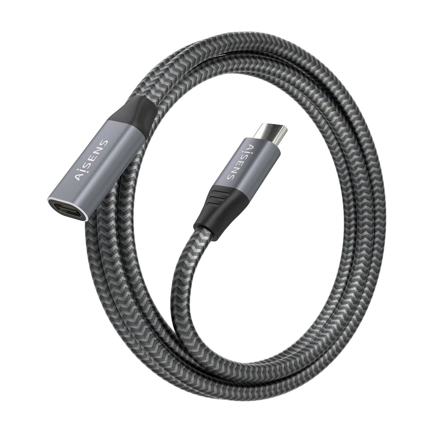 Aisens Cable Usb 3.2 Gen2x2 Aluminio 20gbps 8k@30hz 5a 100w - Tipo Usb-C/M-Usb-C/H - 1.50m - Gris