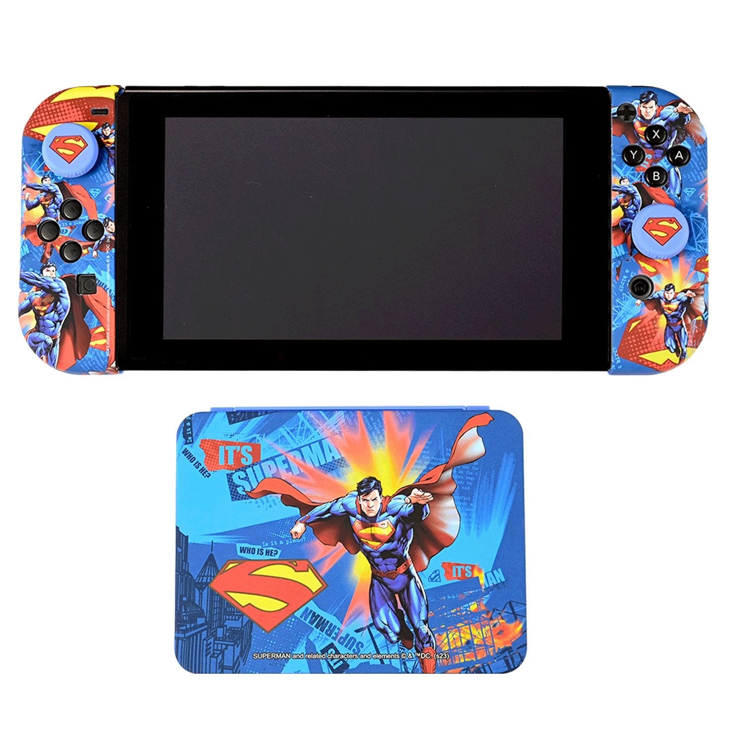 Fr-Tec Carcasas Duras Protectoras Para Joycons De Superman Para Nintendo Switch - Grips Con Relieve Del Logo De