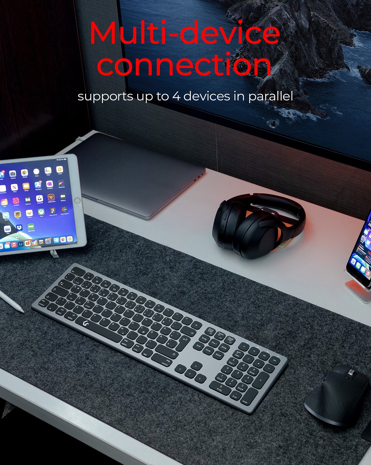 Keysonic Ksk-8023btrf, Teclado Antracita/Negro, Disposición De, Membrana Tipo X 60939