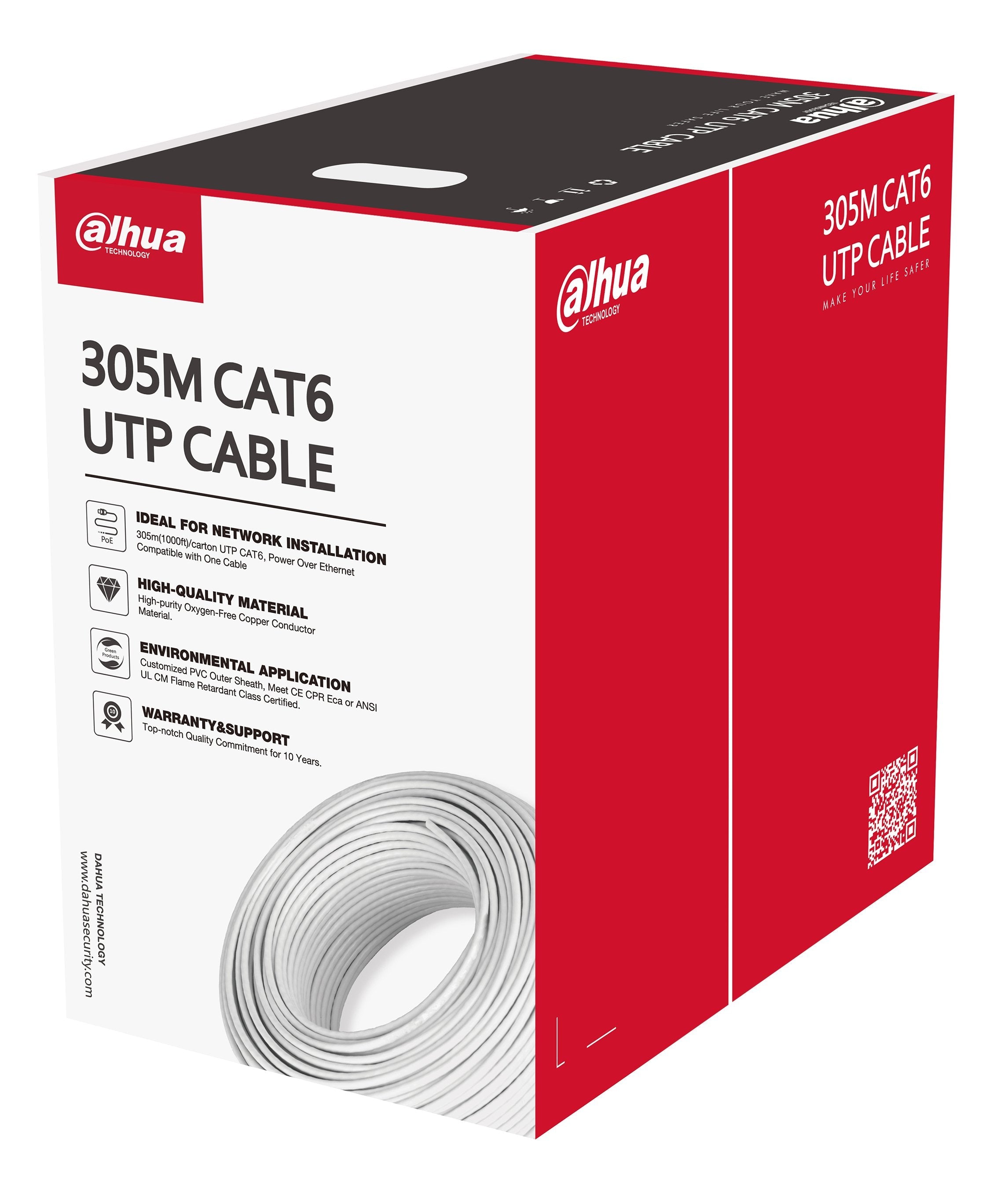 Cable Cat6 Utp 305m White/Pfm920i-6un-C-V2 Dahua