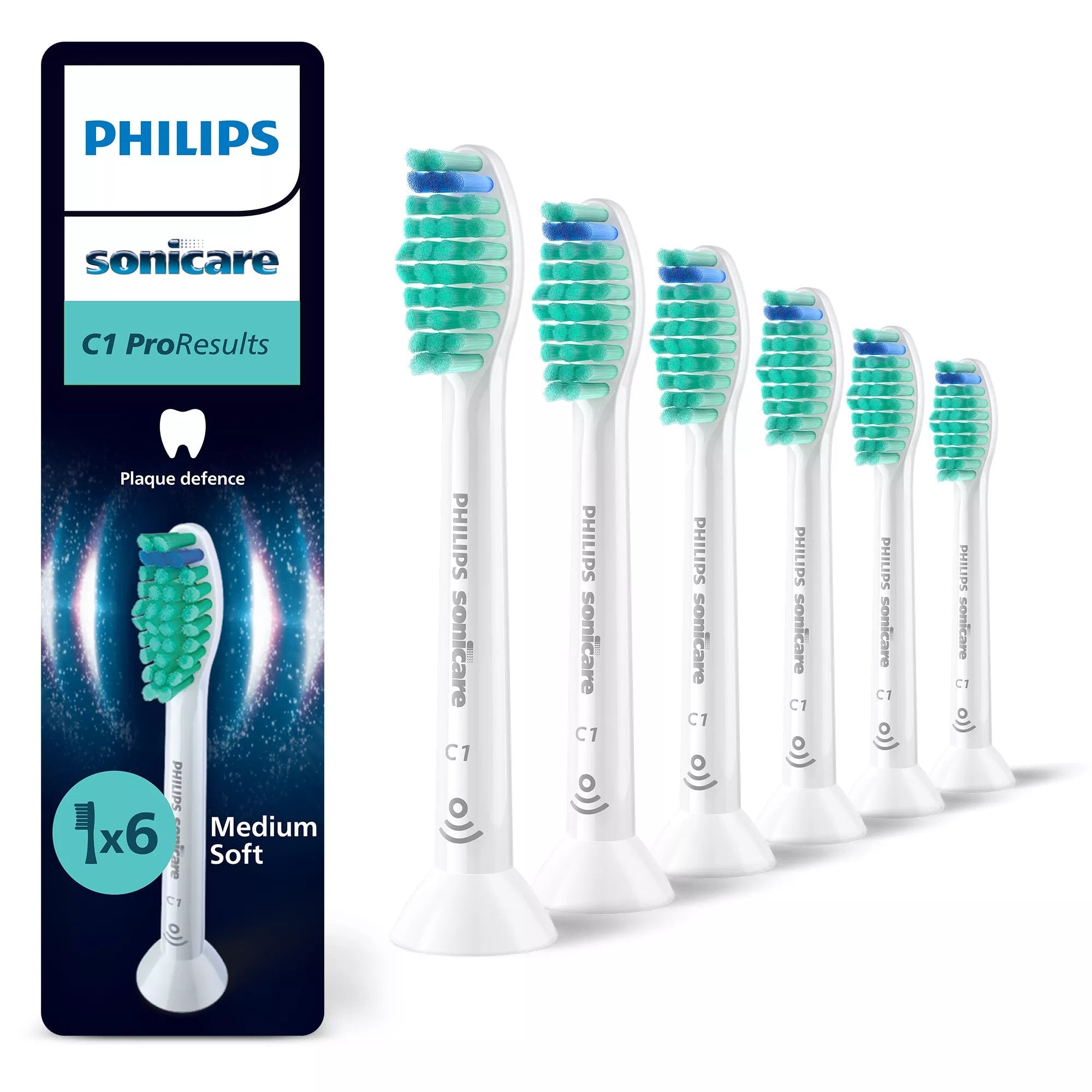 EAN 8720689037464 - Philips Sonicare ProResults plaque control HX6016/87 cepillo de cabello 6 pieza(s) Blanco imagen 1