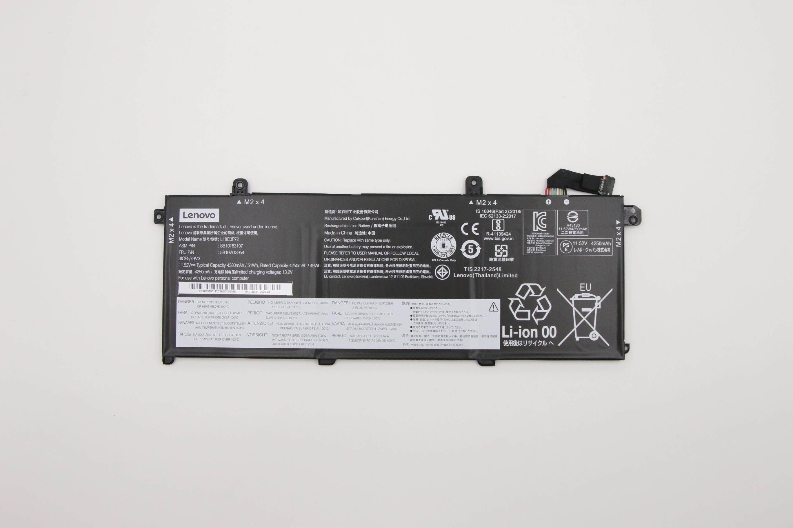 Internal, 3c, 50wh, Liion, Cxp - 5b10w13954, Battery, Lenovo - Warranty: 3m