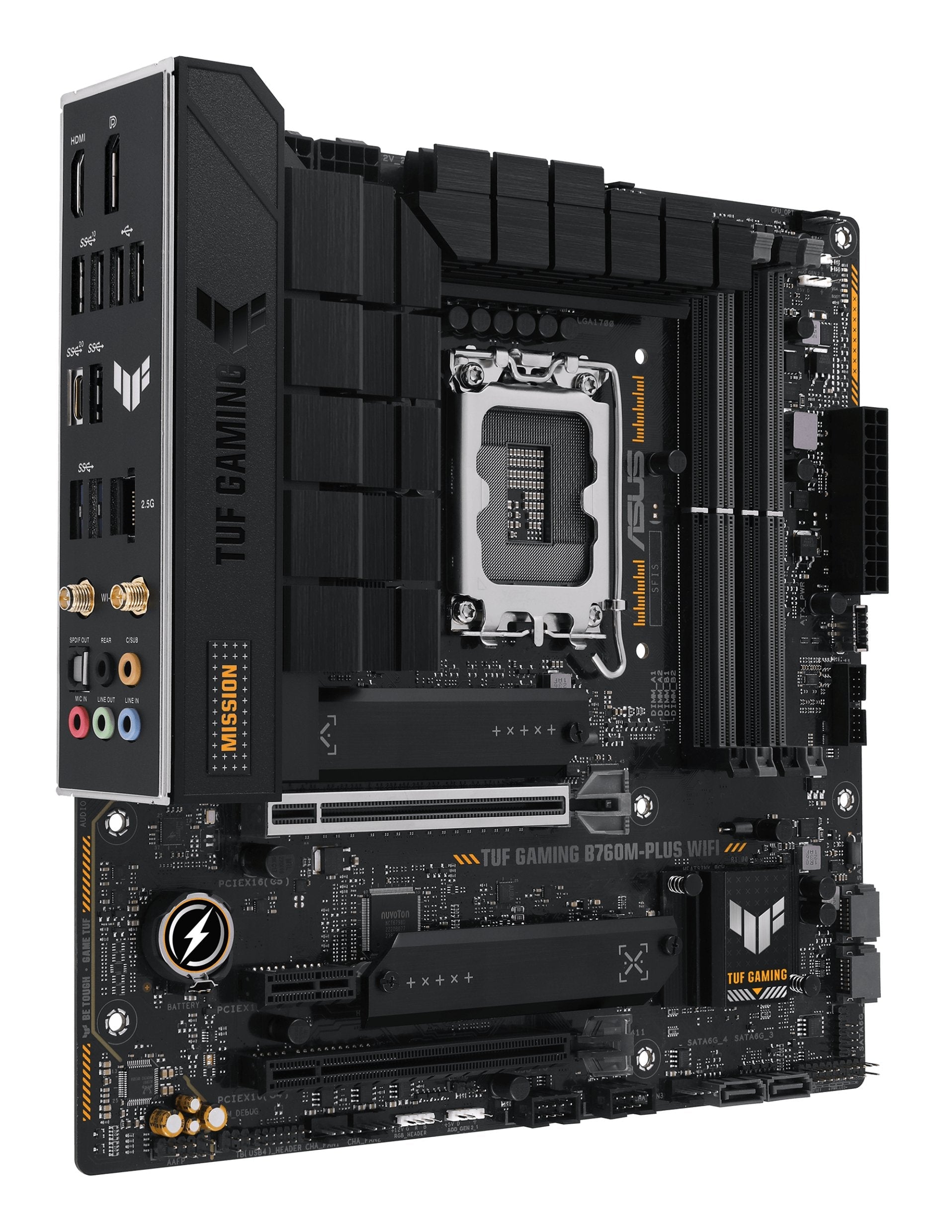 Placa Asus Tuf Gaming B760m-Plus,Intel,1700,B760,4ddr5,128gb,Hdmi+Dp,4sata+2m.2,5usb 3.2+1usb-C,2.5gb,Matx