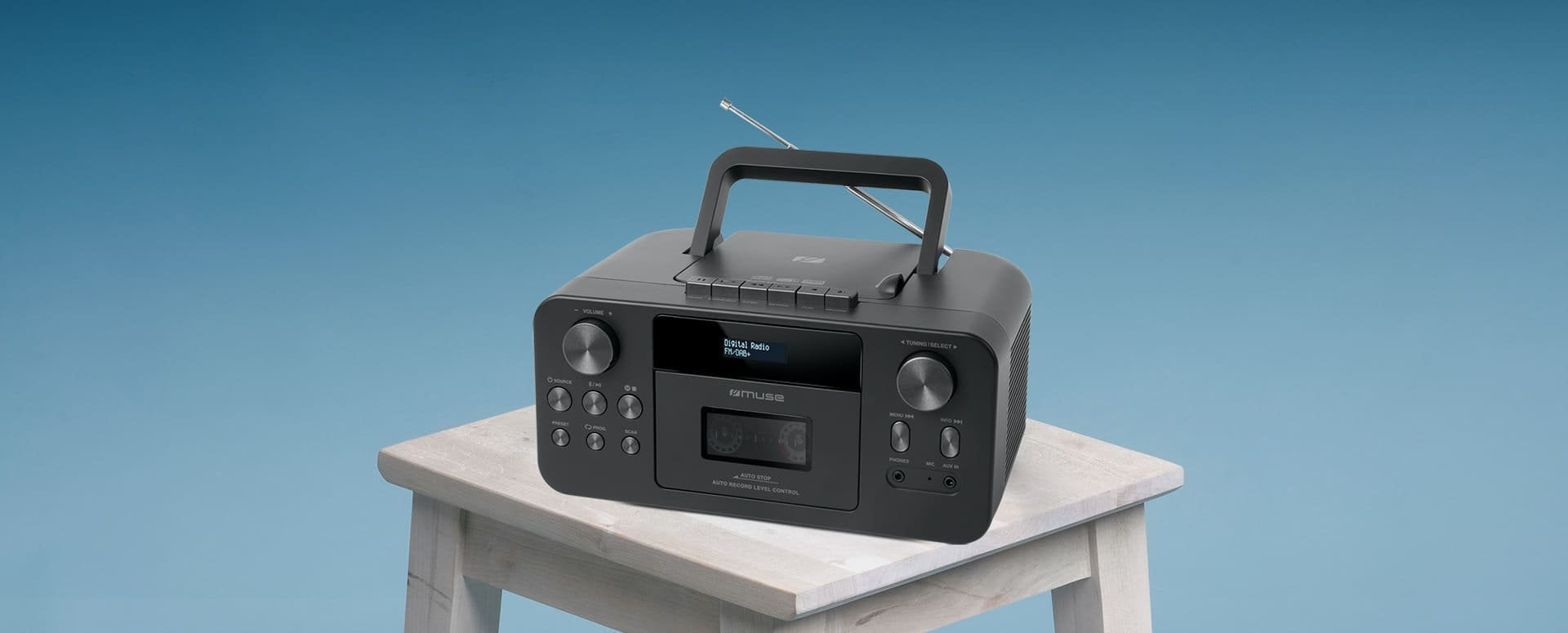 Muse M-182 Db Portable Cd Radio Cassette Recorder With Bluetooth