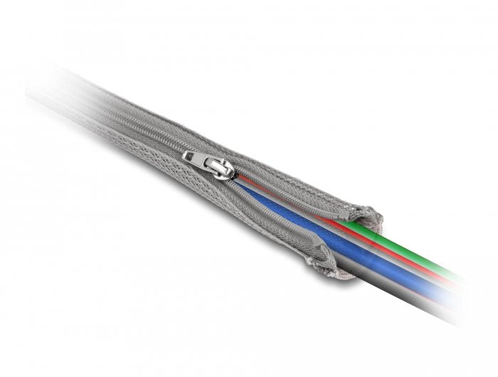 Delock Funda Trenzada Con Cremallera Resistente Al Calor 1 M X 20 Mm Gris