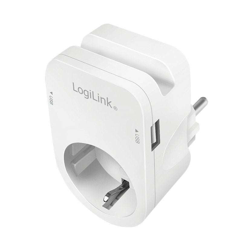 Adaptador De Enchufe Logilink Con Emante, 1x Cee 7 3 Y 2x Usb-A