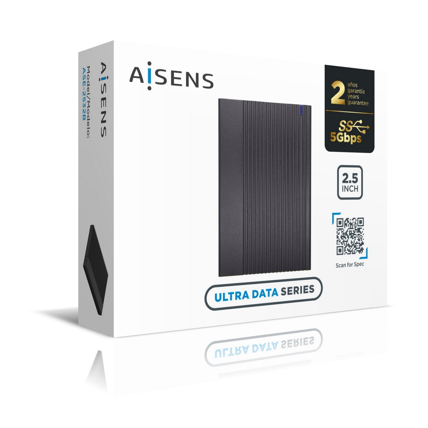 Aisens Caja Externa Para Disco Duro De 2.5' Usb 3.1 Gen1 Negra Ase-2532b