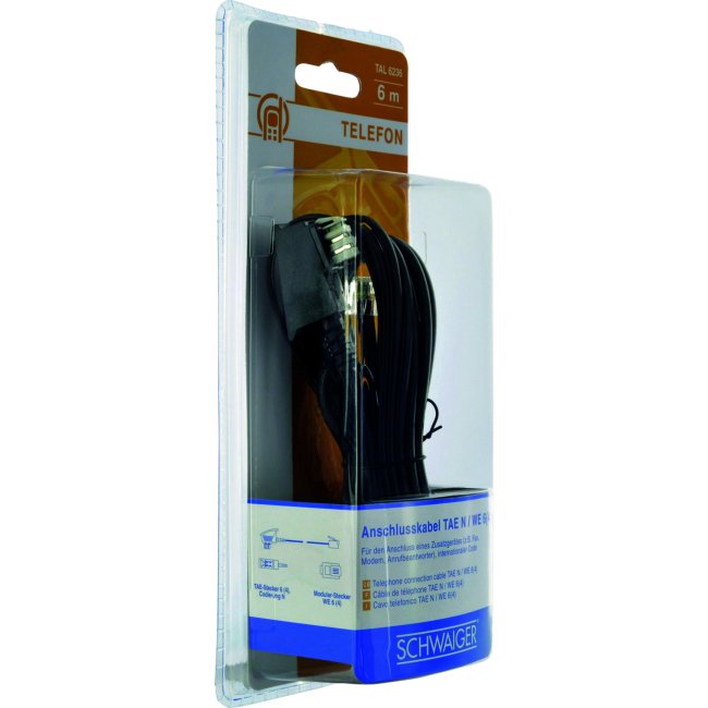 Cable Tae Schwaiger Tae-N -> Rj11 6p4c 6m Negro