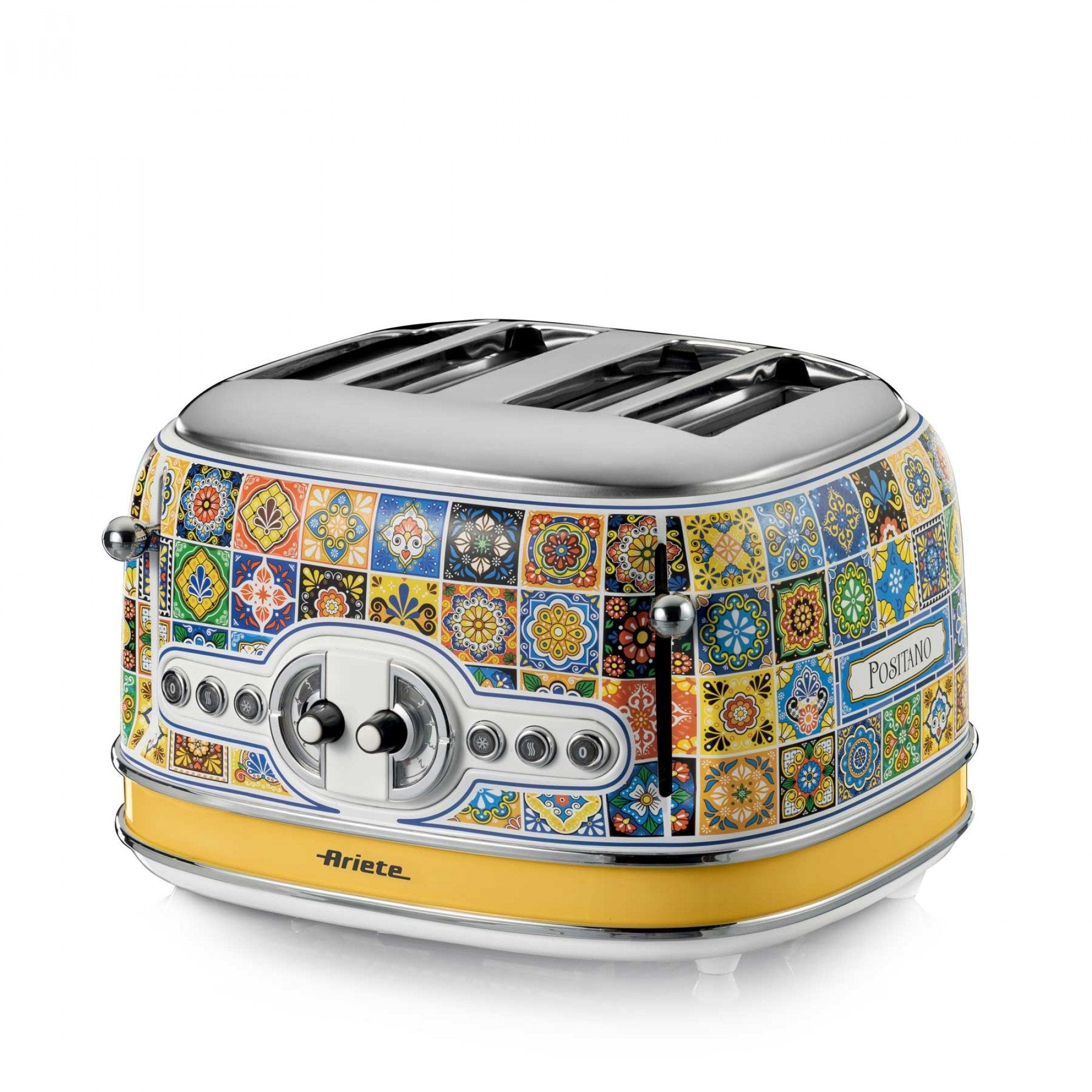 Ariete 4-Schlitz-Toaster Positano (Mehrfarbig, 1.630 Watt, Para 4 Scheiben Toast) 0156po
