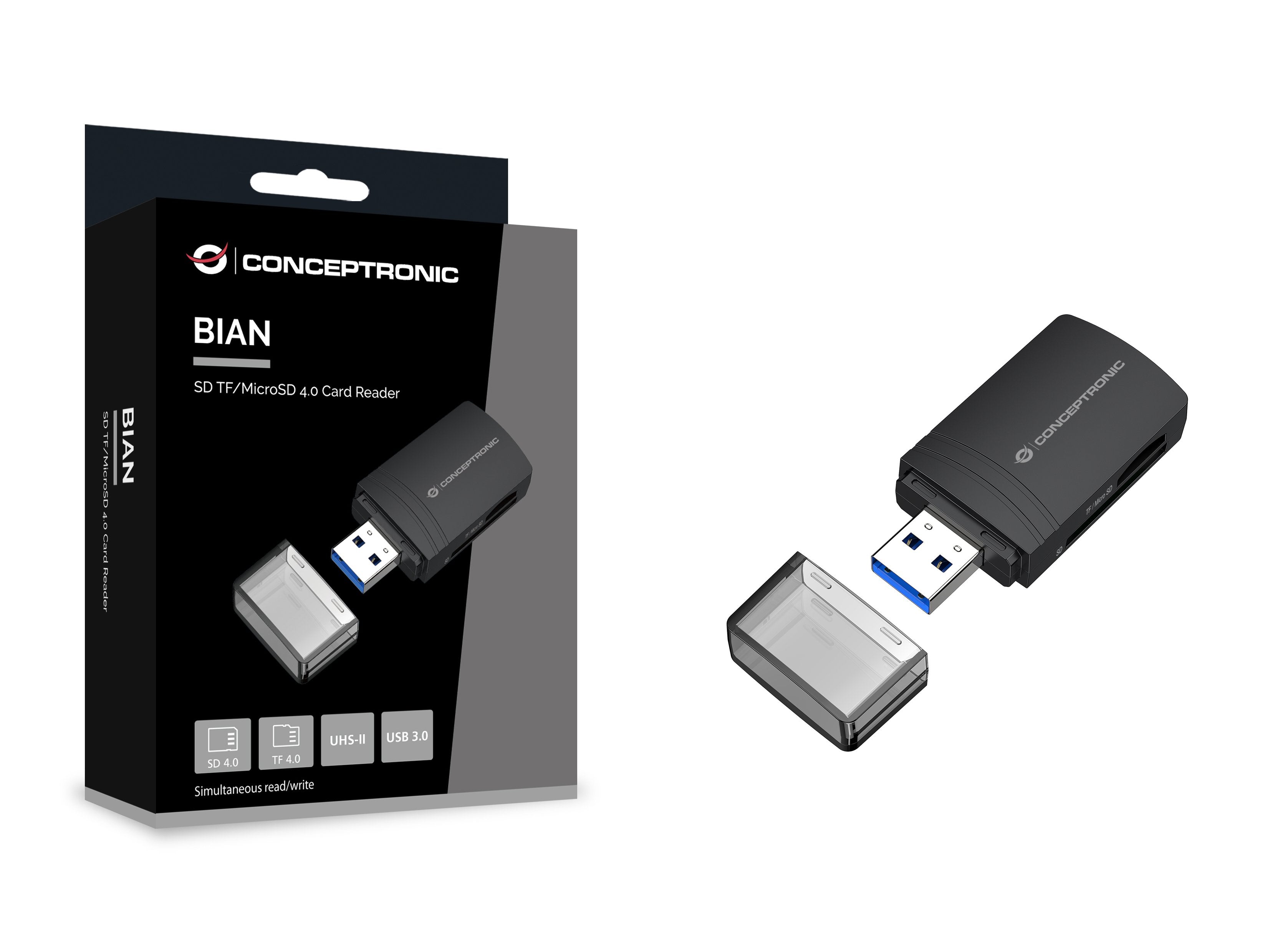 Card Reader Externo Conceptronic Bian06b Usb 3.0 Sd/Sdhc/Sdxc Microsd/Tflash