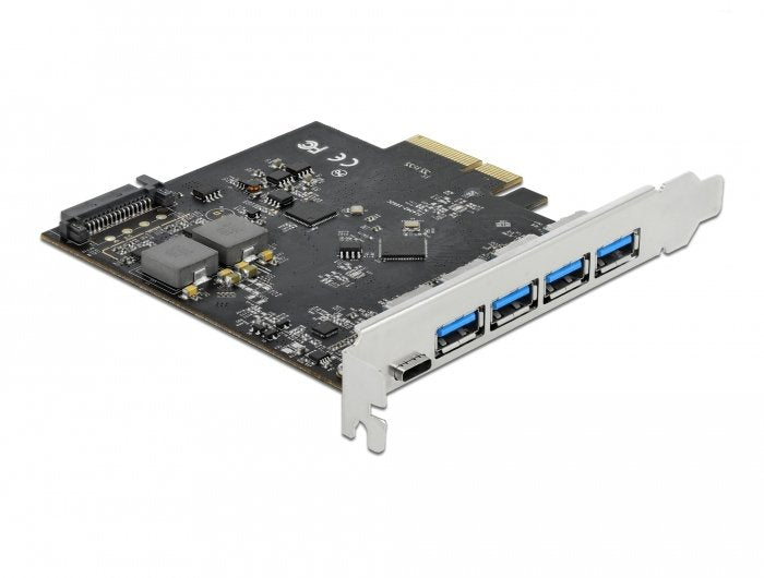 Delock Tarjeta Pci Express X4 A 1 X Usb Tipo-C + 4 X Usb Typ-A