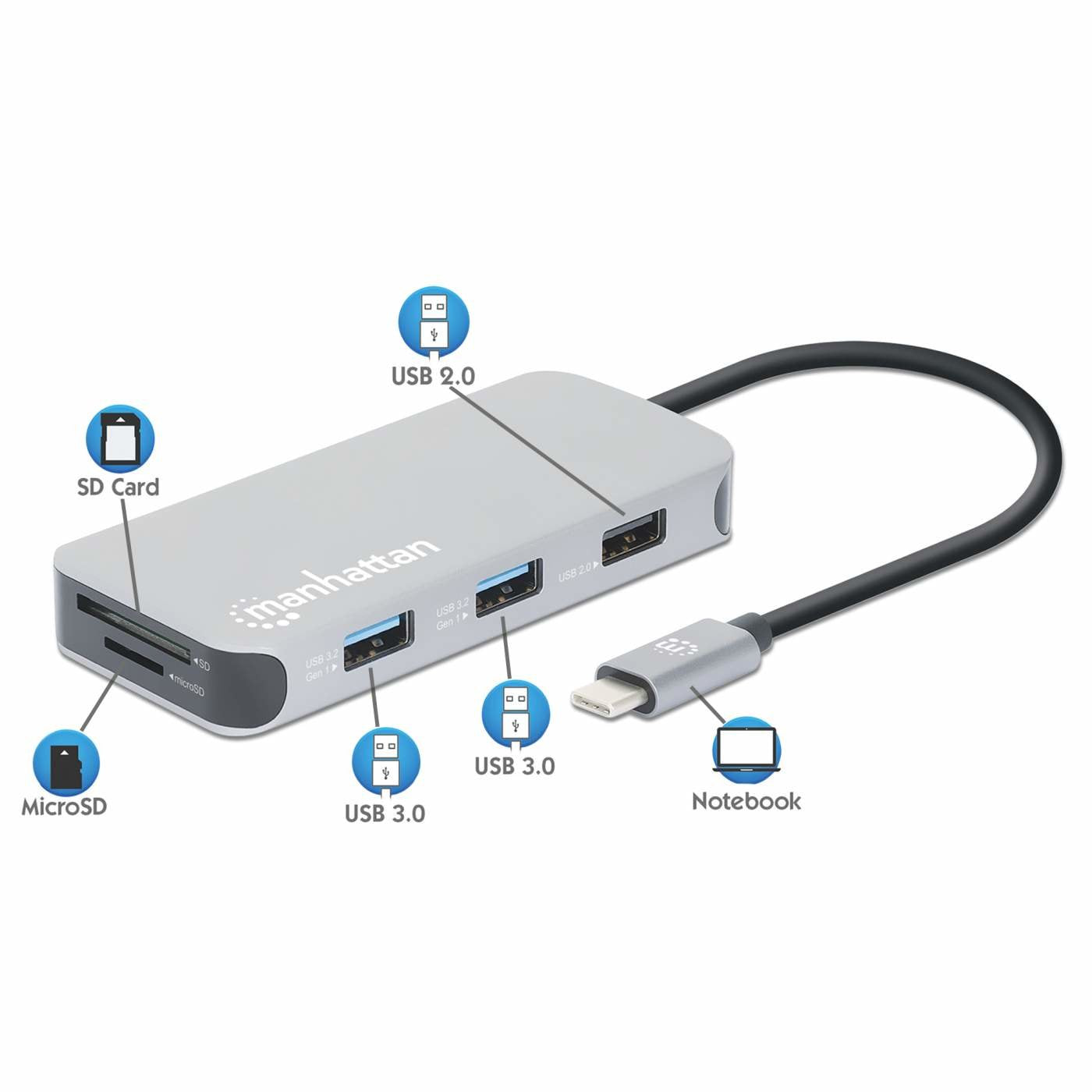 EAN 0766623130615 - Manhattan 130615 base para portátil y replicador de puertos Alámbrico USB 3.2 Gen 1 (3.1 Gen 1) Type-C Al imagen 11