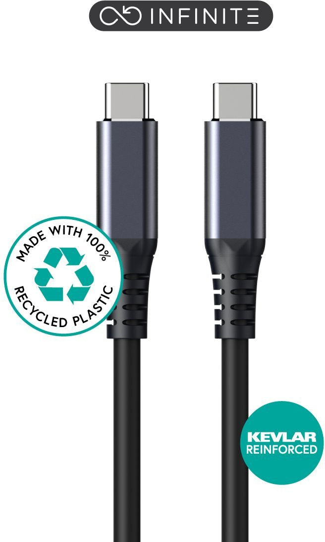 Infinite Usb-C Cable 2m, Usb4 Gen2,100w, 20gbps Black.