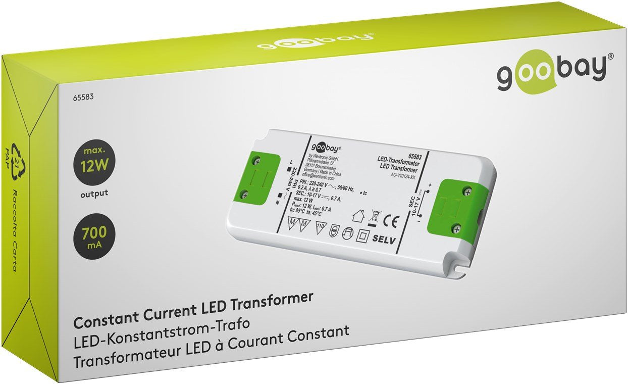 Transformador Led De Corriente Constante De 700 Ma Y 12 W
, 10-17v Cc