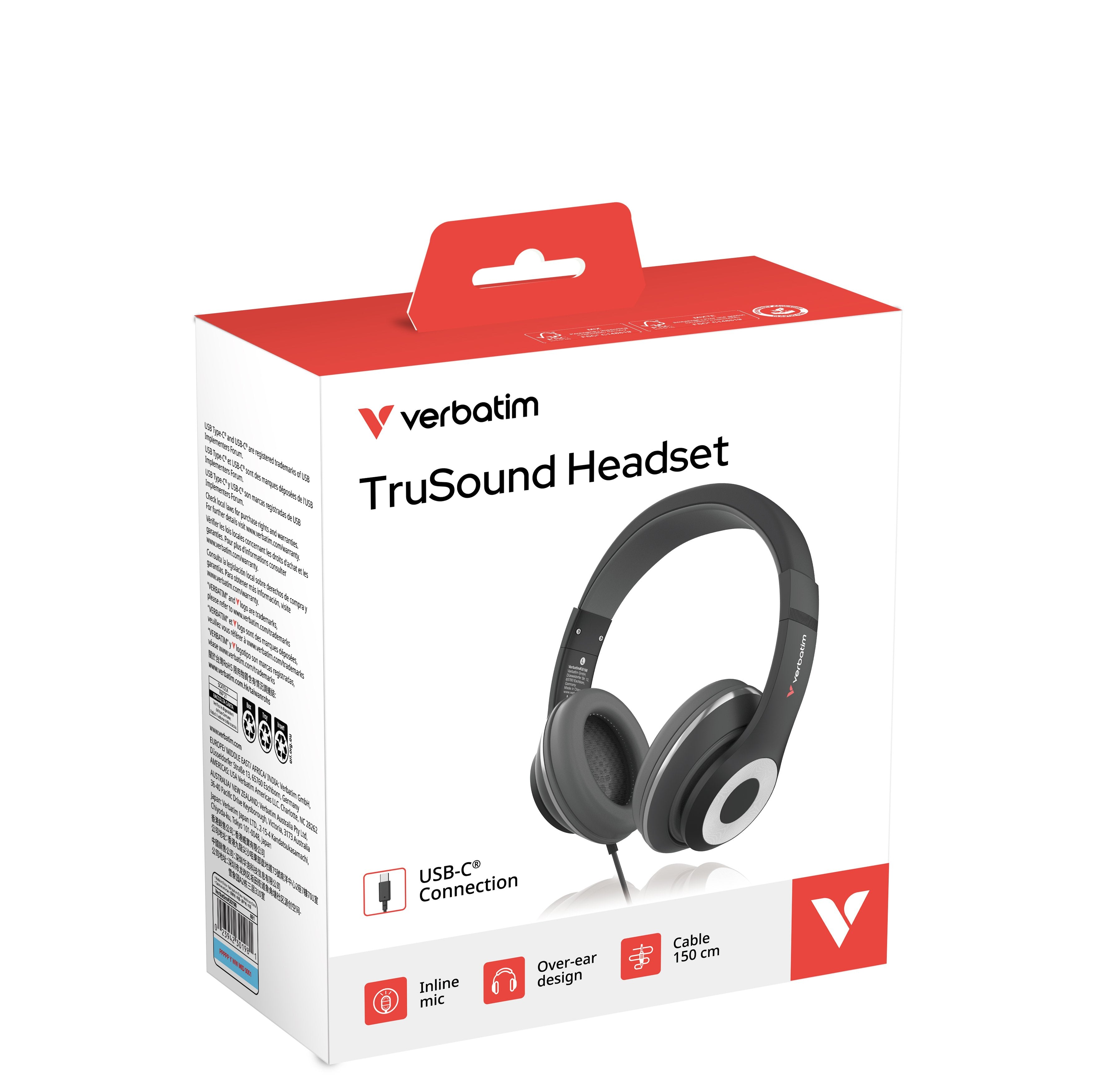 Verbatim Auriculares Trusound Usb-C With In-Line Microphone