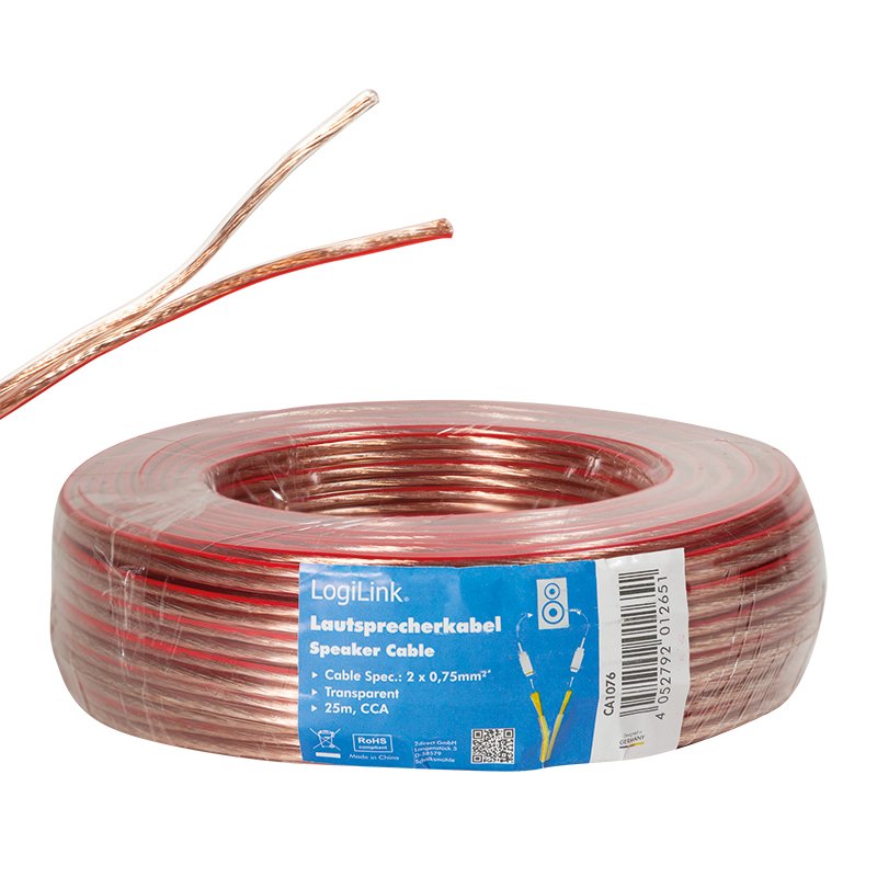 EAN 4052792012651 - LogiLink CA1076 cable de audio 25 m Transparente imagen 3