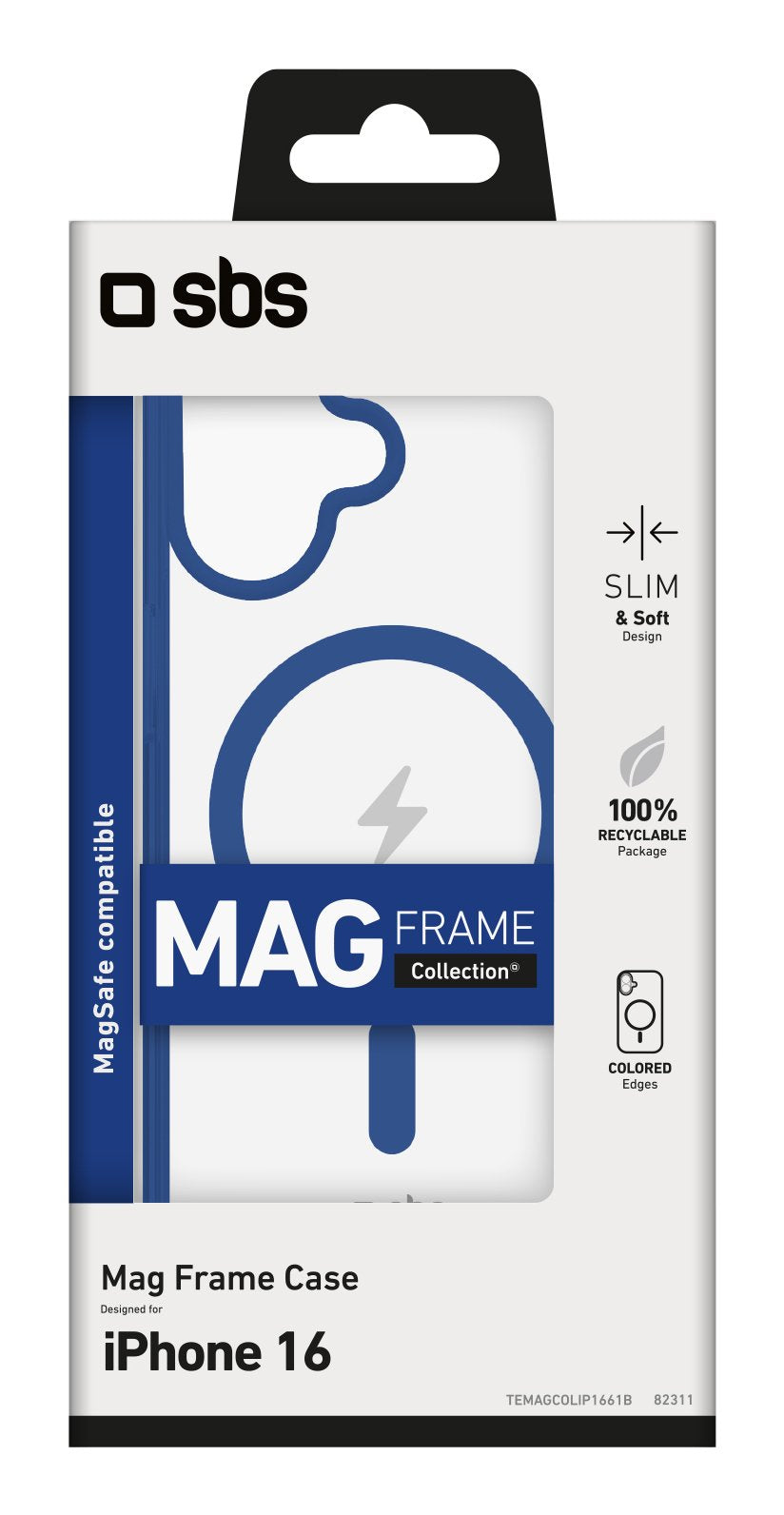 EAN 8018417482311 - SBS TEMAGCOLIP1661B funda para teléfono móvil 15,5 cm (6.1") Azul, Transparente imagen 2