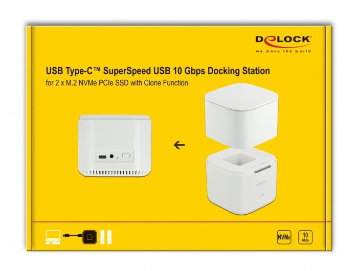 Delock M.2 Dockingstation Para 2 X M.2 Nvme Pcie Ssd Con Funcion Clonacion